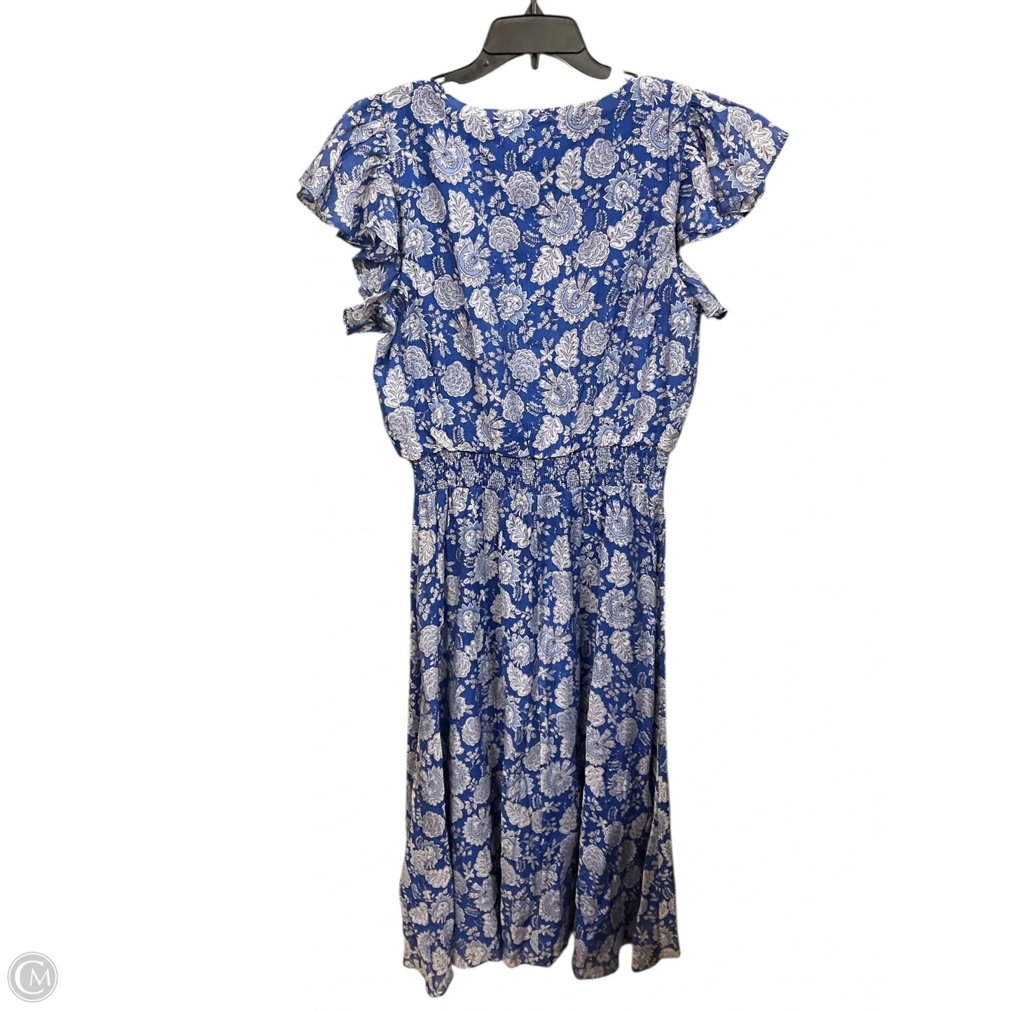 Dress Casual Maxi By Vince Camuto In Blue & White, Size: L
