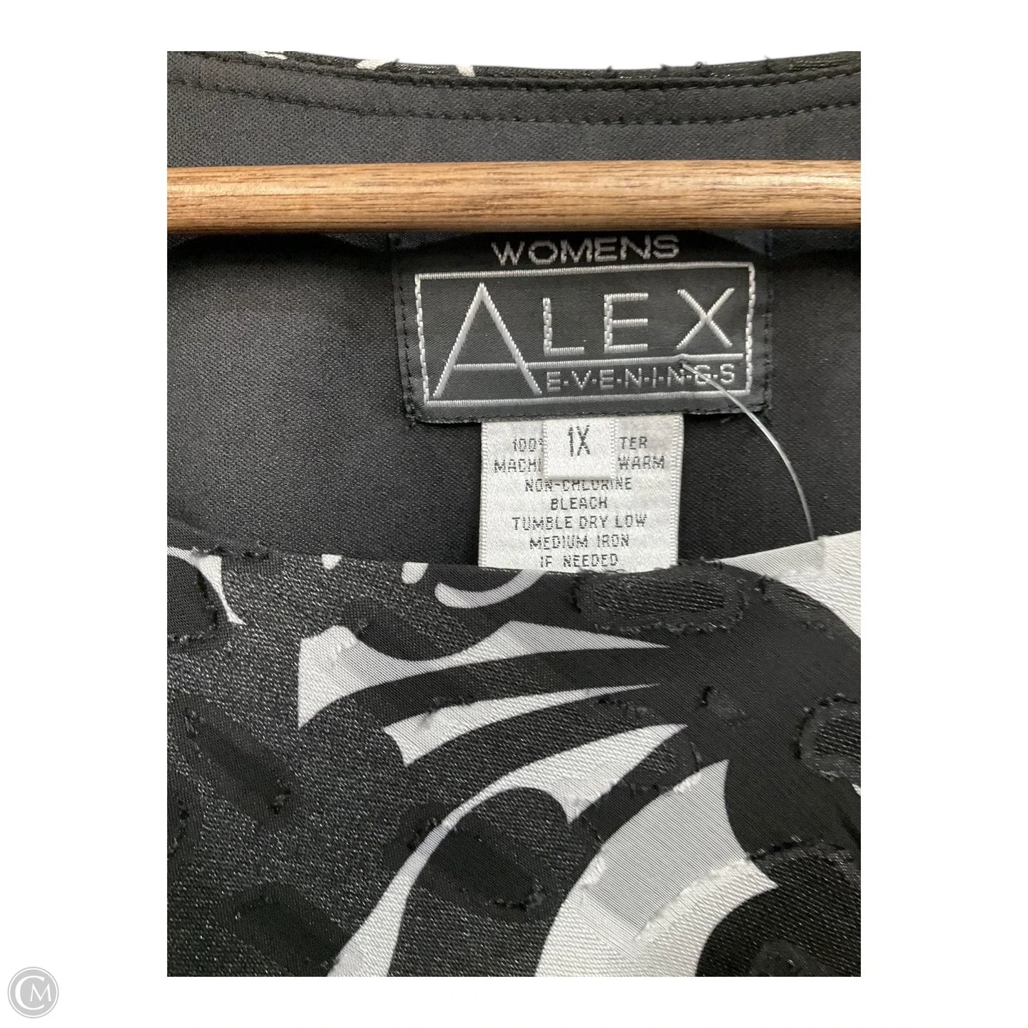 Blouse Short Sleeve By Alex In Black & White, Size: 1x