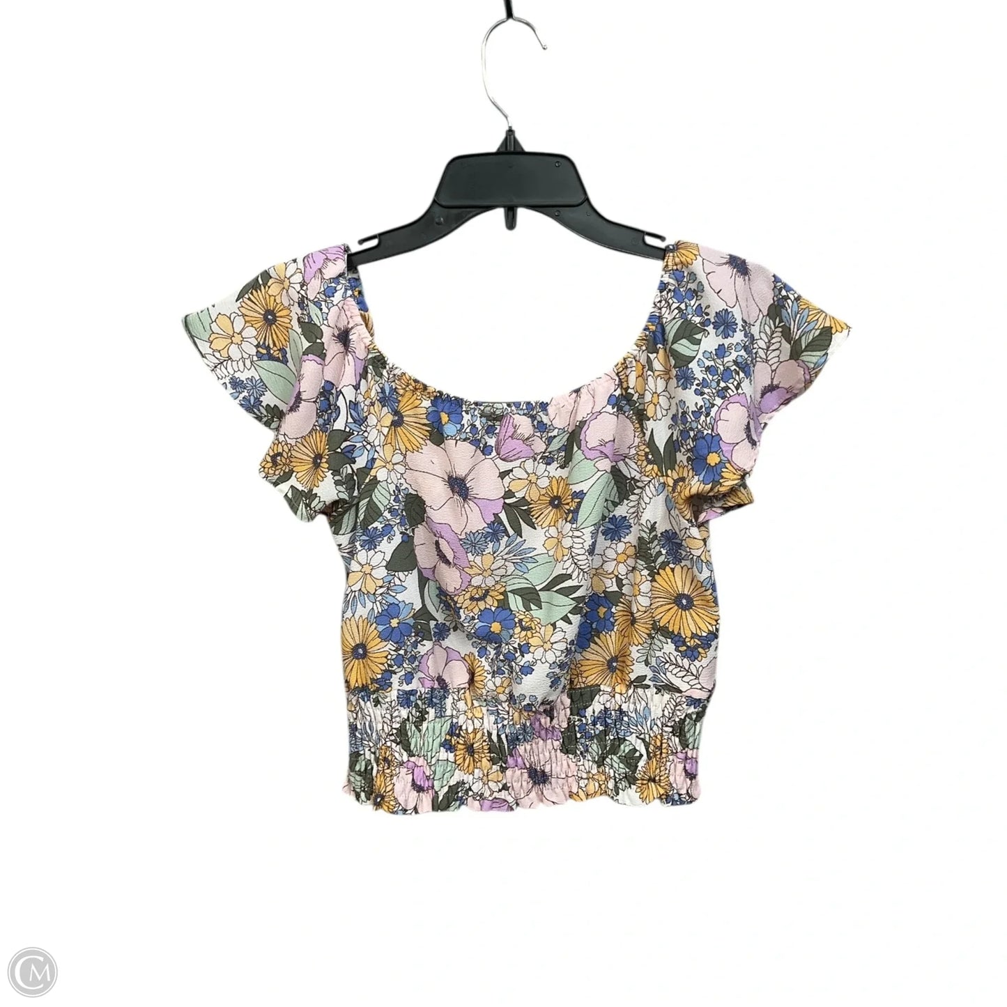 Top Short Sleeve By Monteau In Floral Print, Size: S