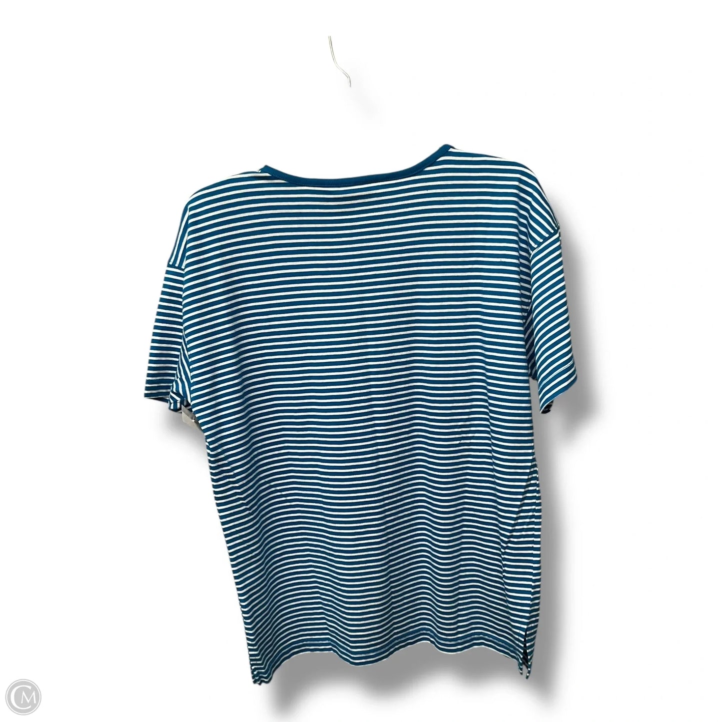 Top Short Sleeve By Liz Wear In Striped Pattern, Size: M