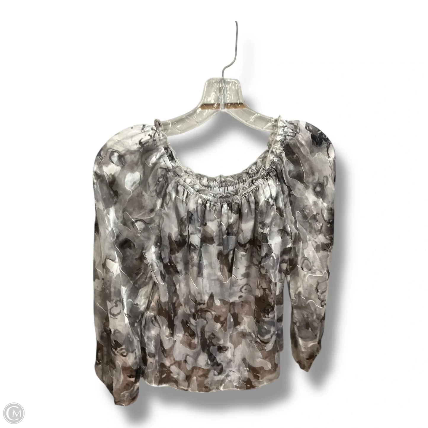 Blouse Long Sleeve By White House Black Market In Grey, Size: Xs