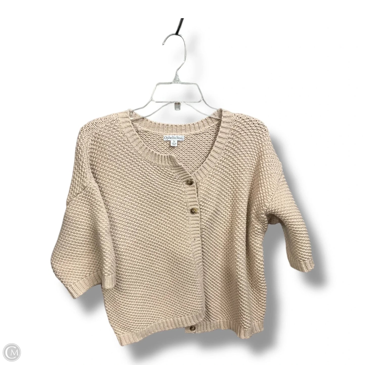 Cardigan By Opheliarose In Cream, Size: 3x