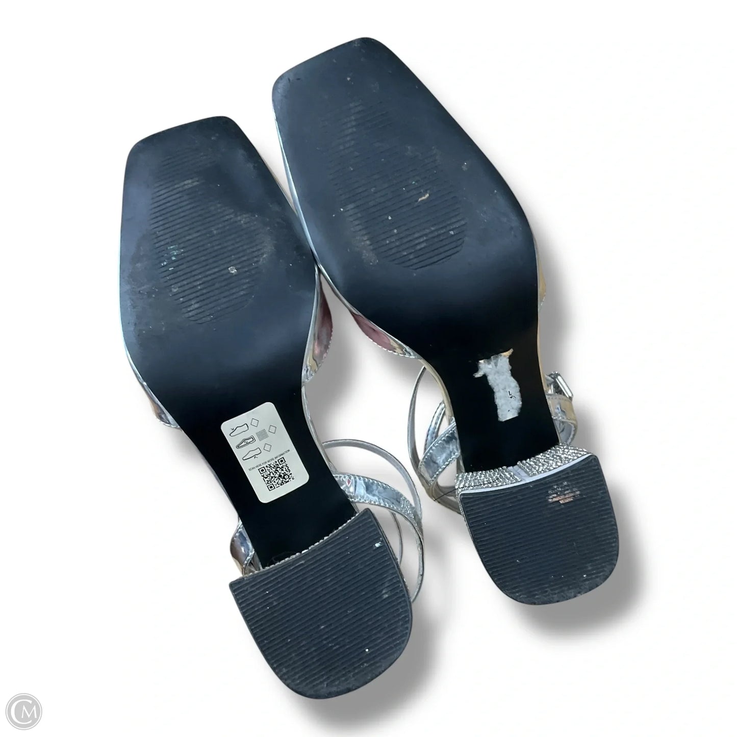 Shoes Heels Block By Asos In Silver, Size: 9