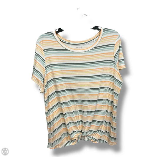 Top Short Sleeve By Westport In Striped Pattern, Size: 1x