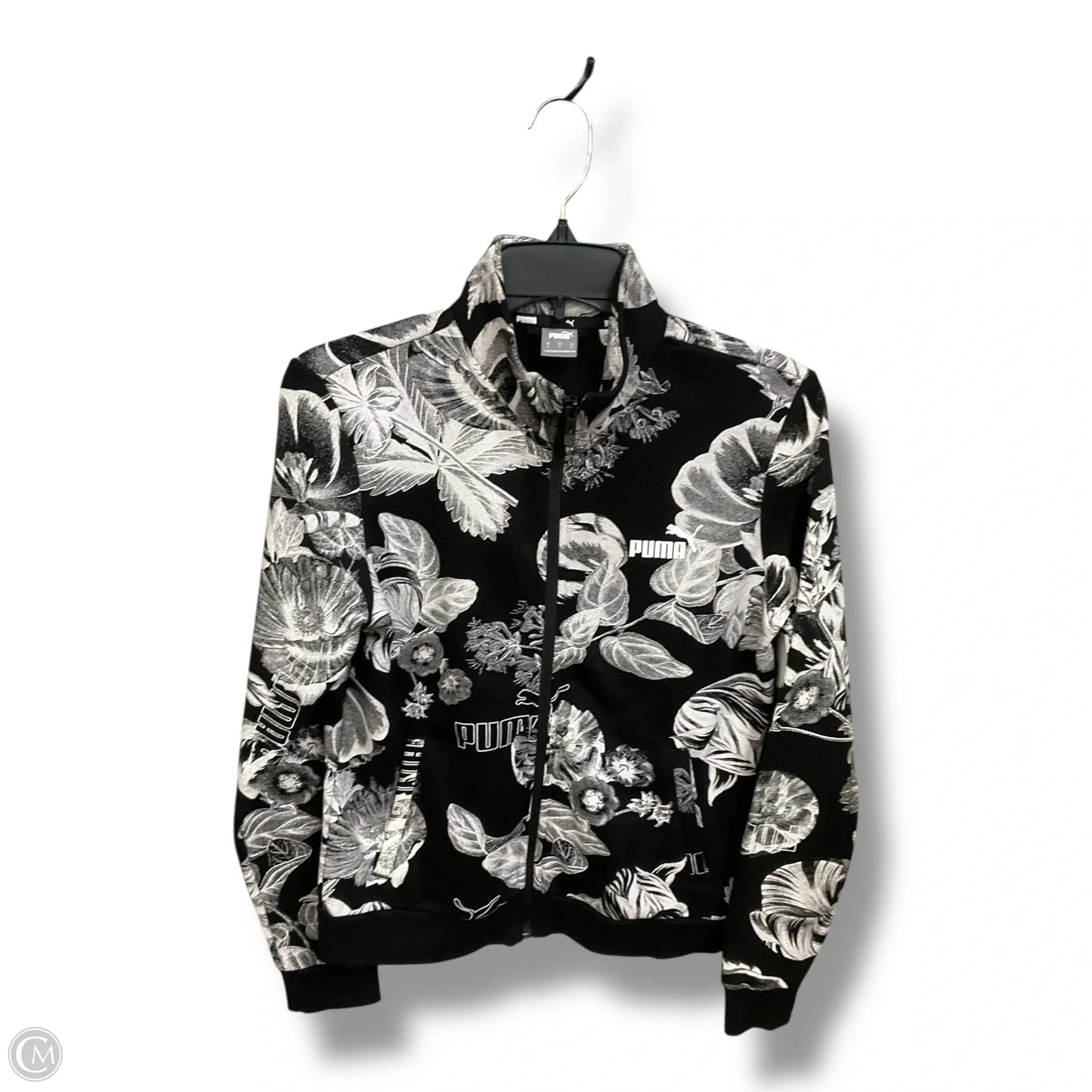 Athletic Sweatshirt Collar By Puma In Floral Print, Size: S