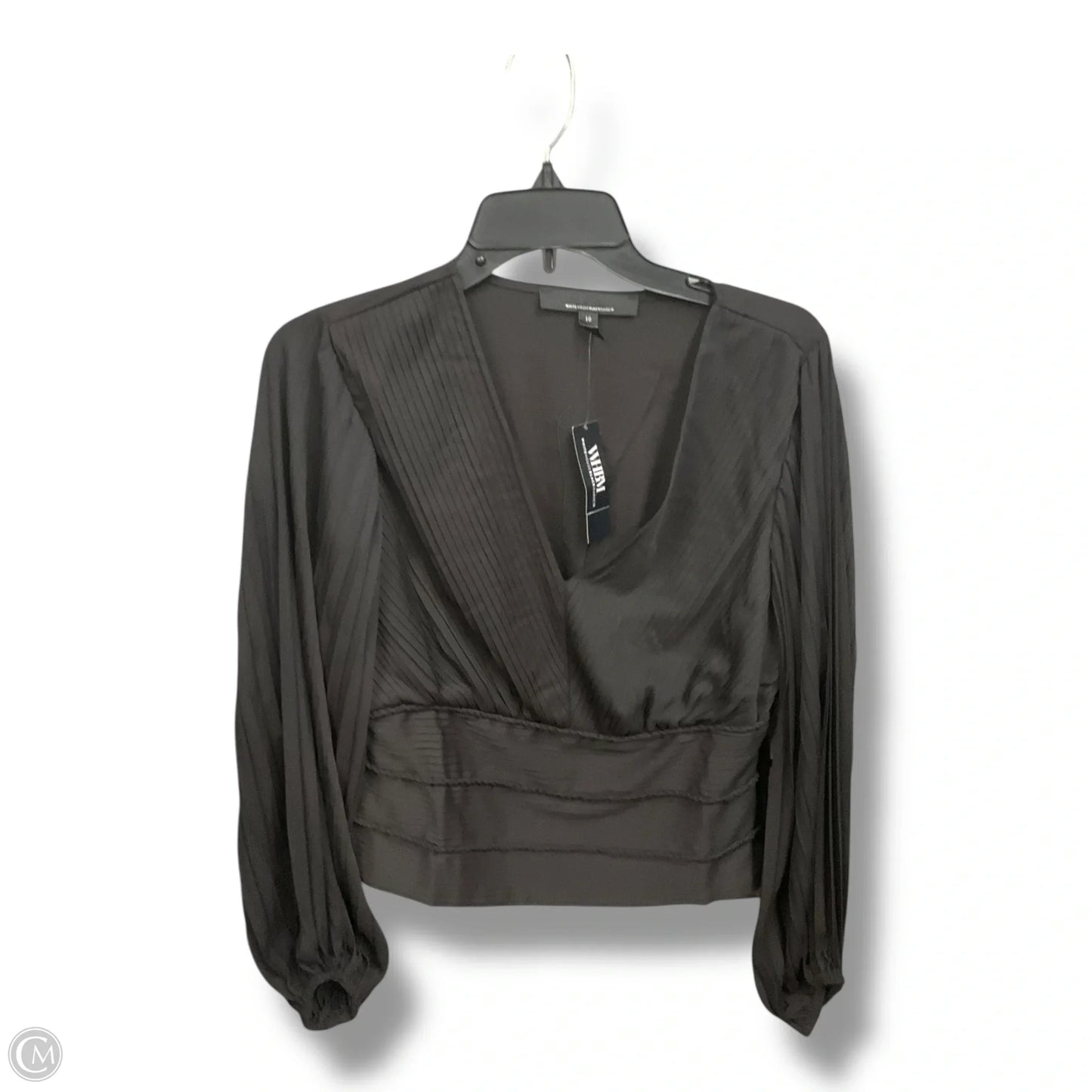 Blouse Long Sleeve By White House Black Market In Black, Size: M
