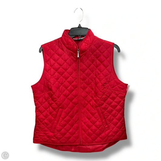 Vest Puffer & Quilted By Karen Scott In Red, Size: Lp