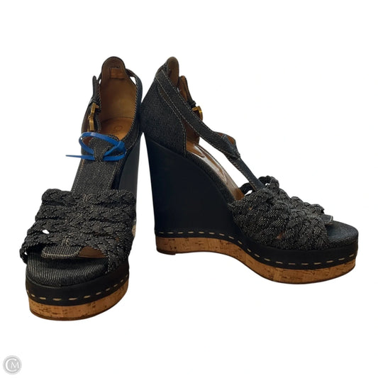 Sandals Luxury Designer By Chloe In Blue, Size: 9.5