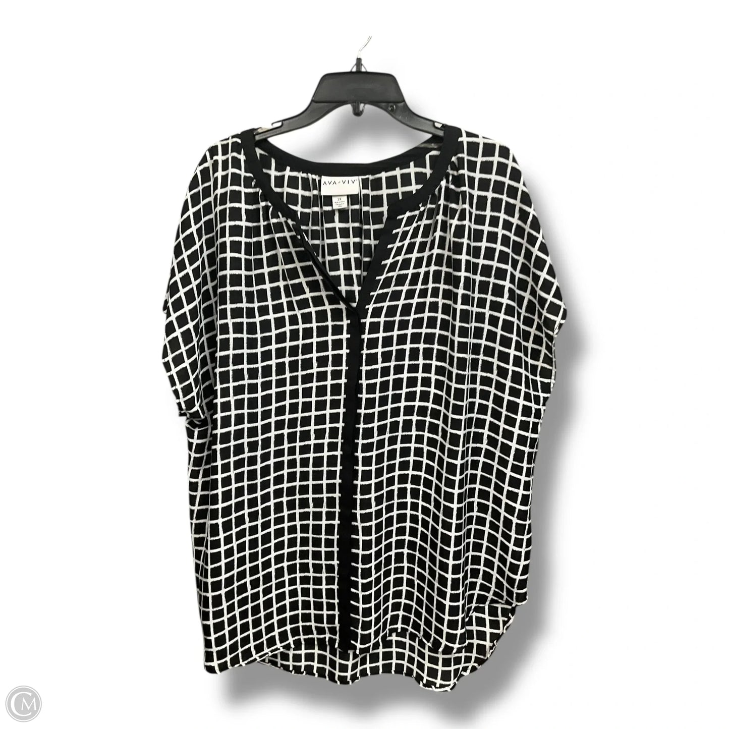 Blouse Sleeveless By Ava & Viv In Plaid Pattern, Size: 2x