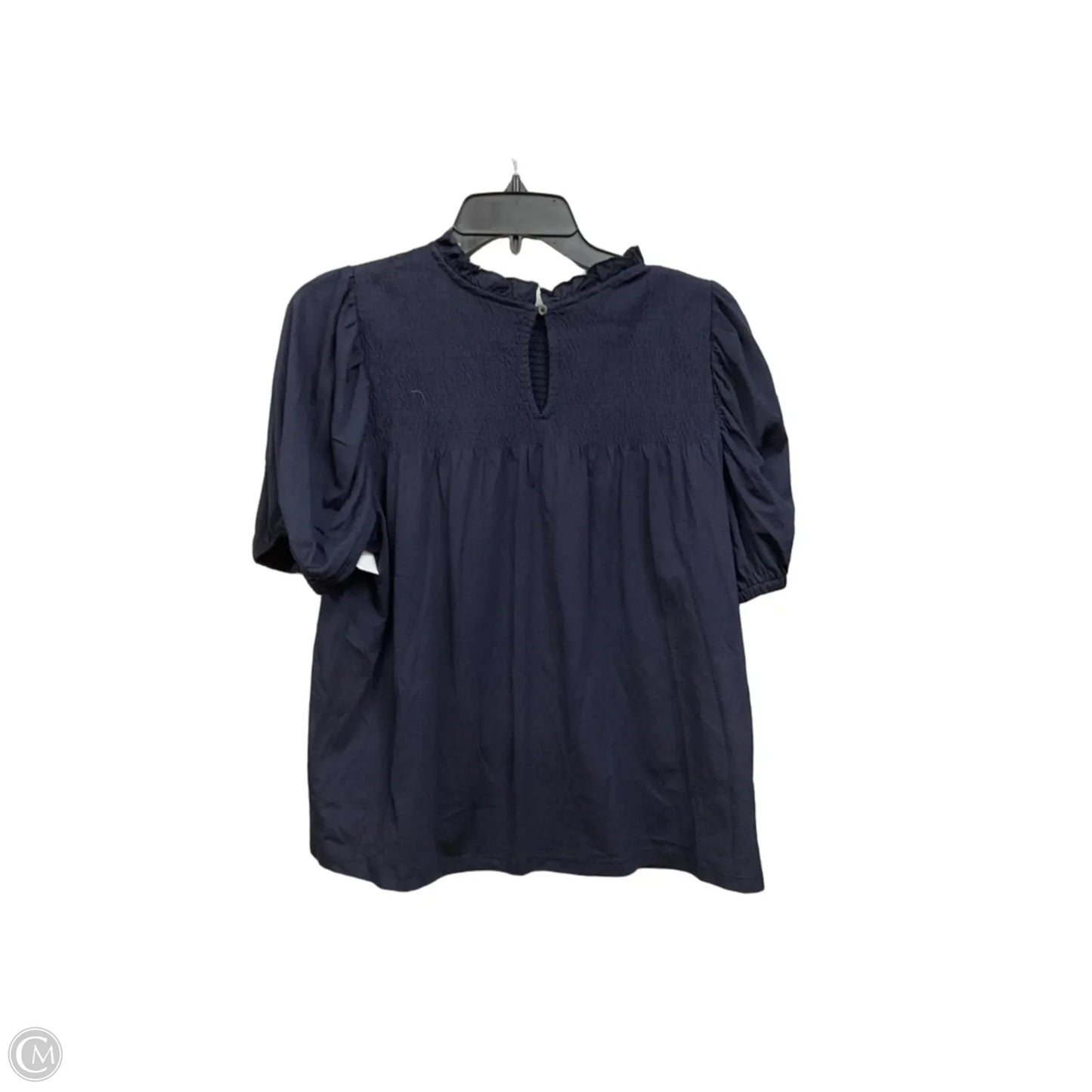 Top Short Sleeve By Loft In Navy, Size: M