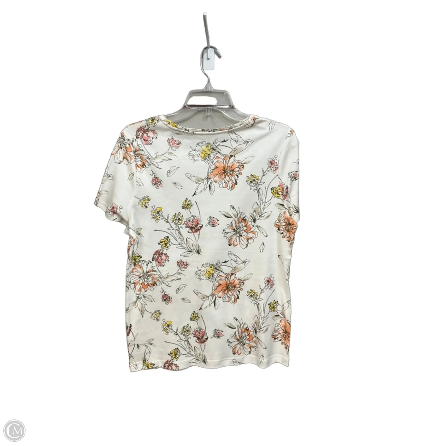 Top Short Sleeve By Croft And Barrow In Floral Print, Size: M