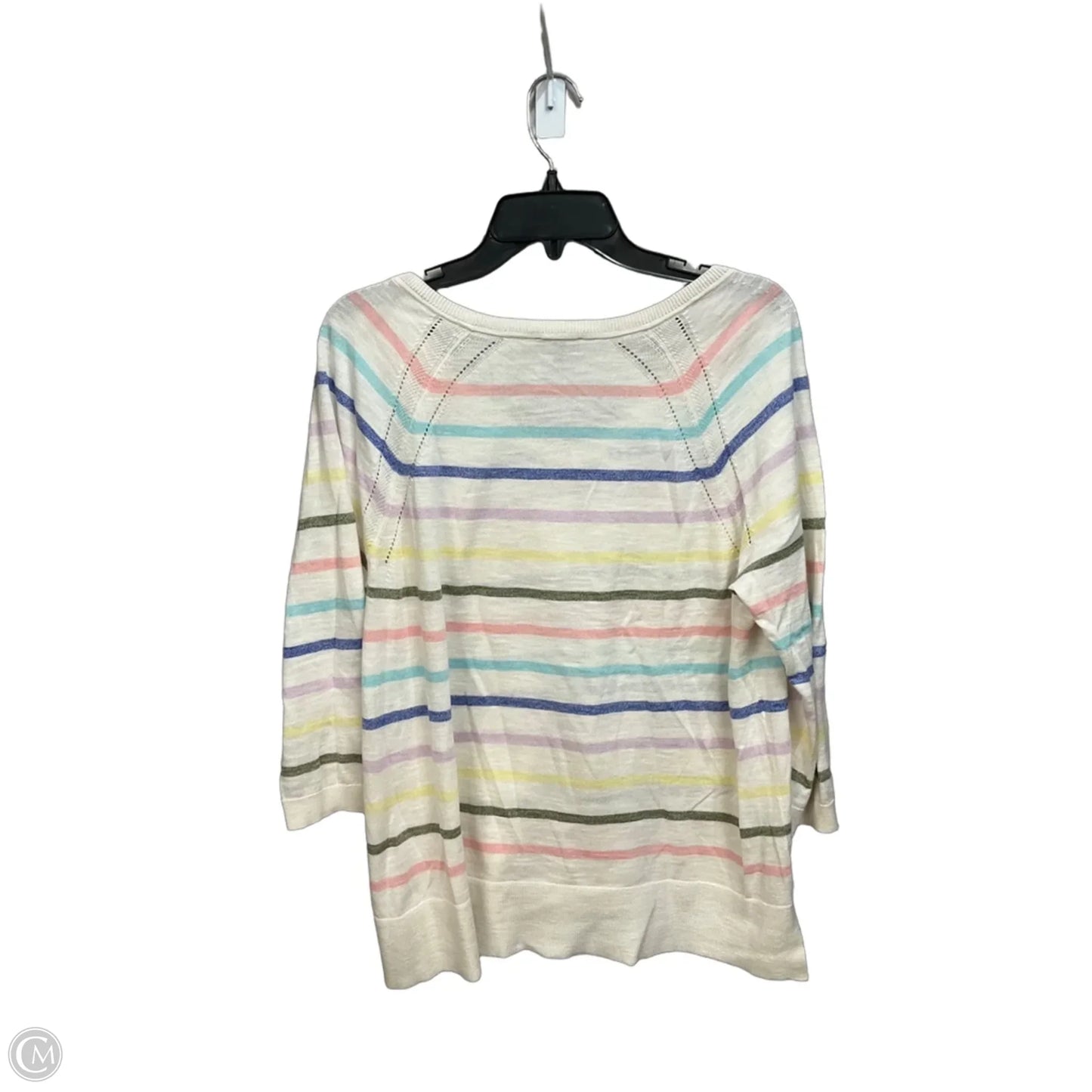 Top Long Sleeve By Talbots In Striped Pattern, Size: L