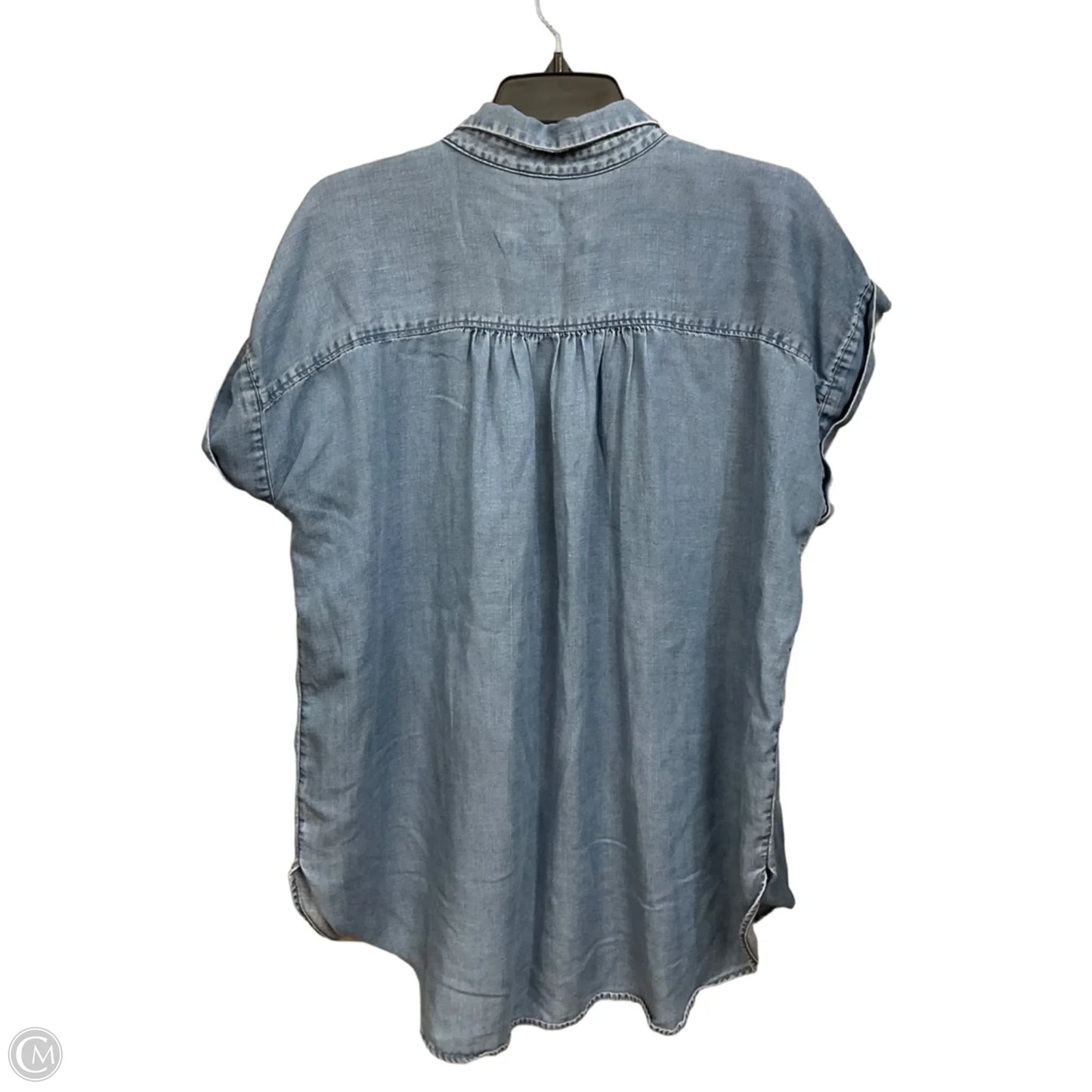 Top Short Sleeve By Loft In Blue Denim, Size: Xl