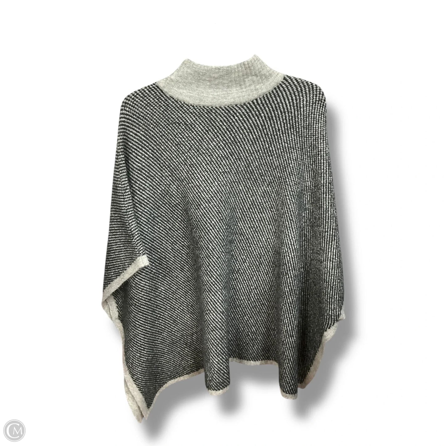 Poncho By Ann Taylor In Black & Grey, Size: M