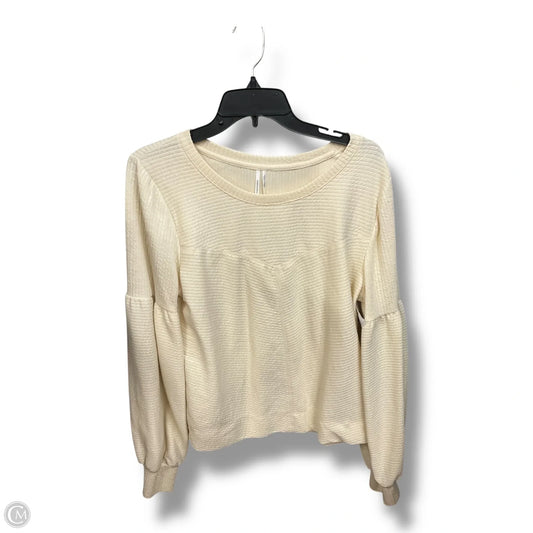 Top Long Sleeve By Anthropologie In Cream, Size: L