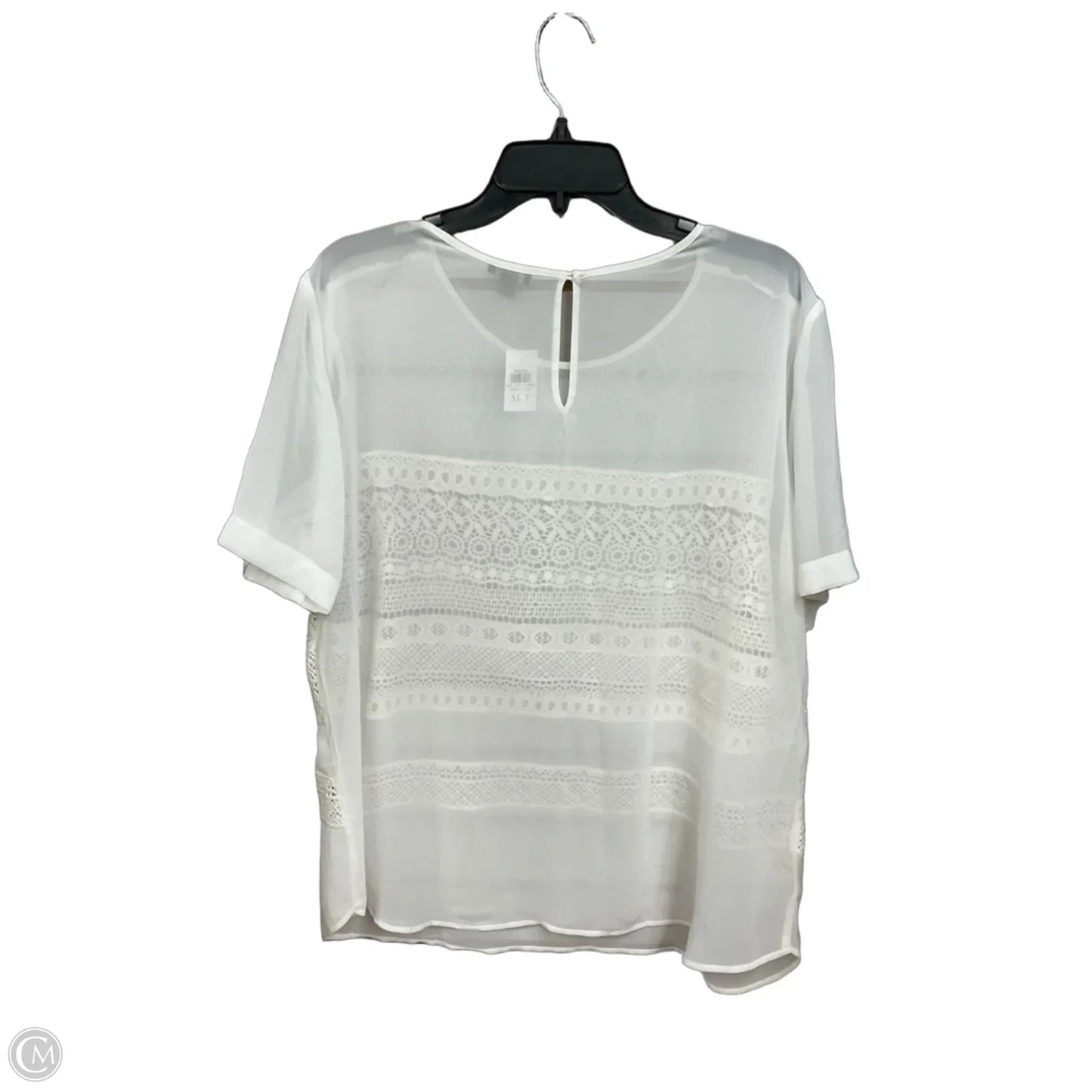 Top Short Sleeve By Ann Taylor In White, Size: Xl