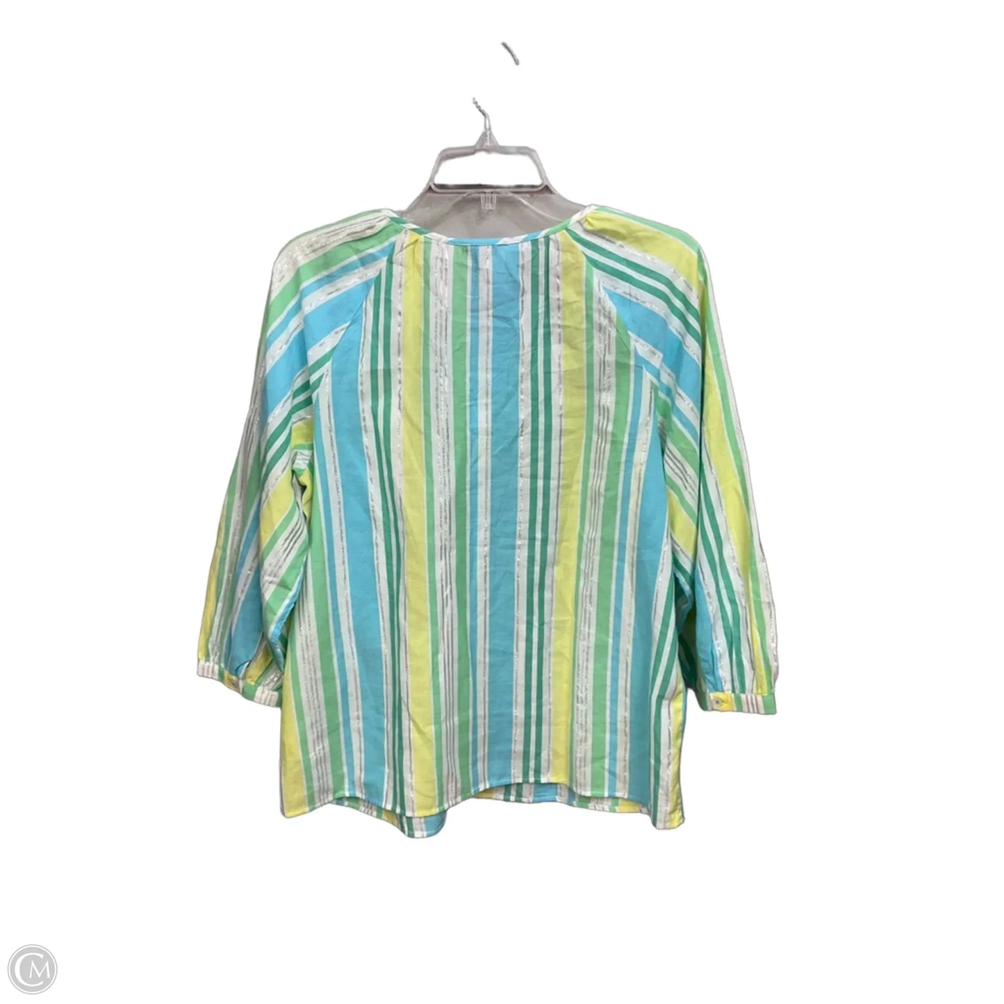 Top 3/4 Sleeve By Talbots In Striped Pattern, Size: M