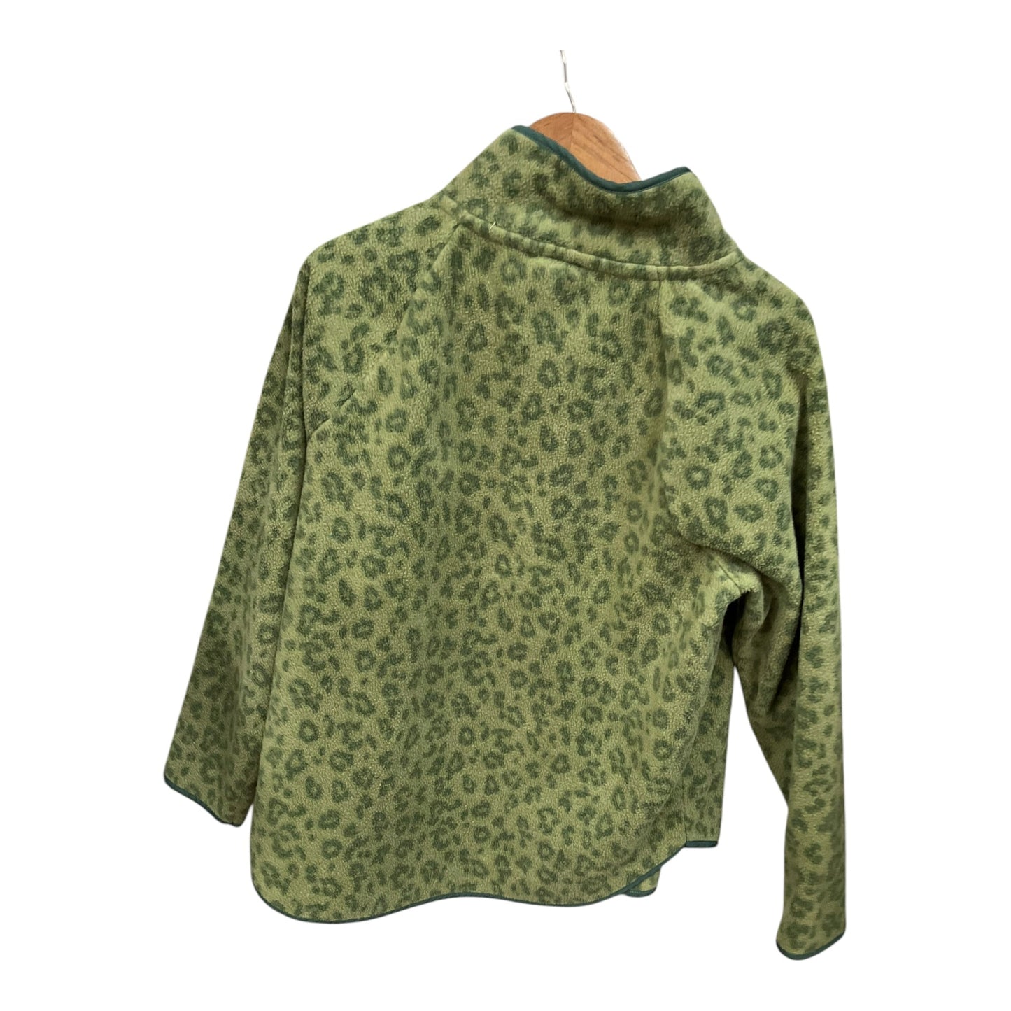 Top Long Sleeve Fleece Pullover By J Crew O In Green, Size: L
