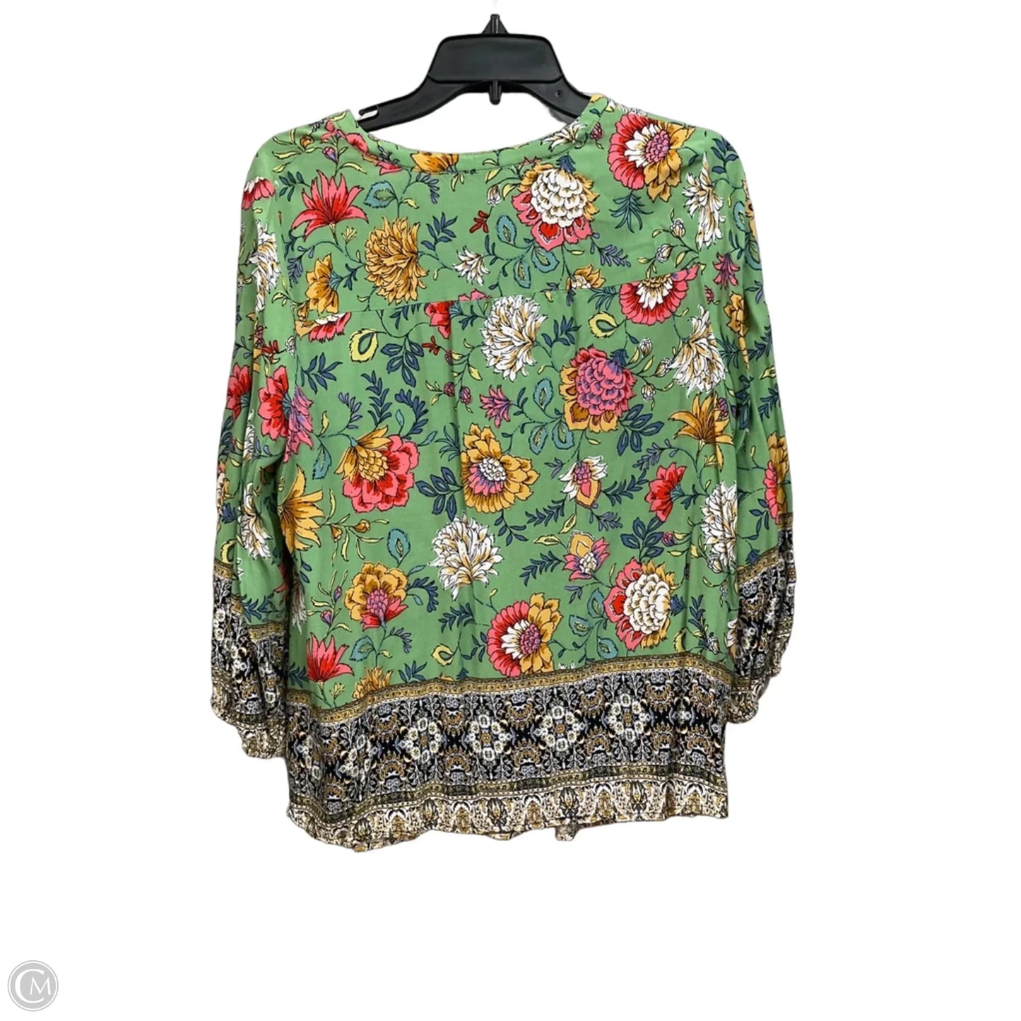 Top Long Sleeve By Figuero & Flower In Floral Print, Size: Xl