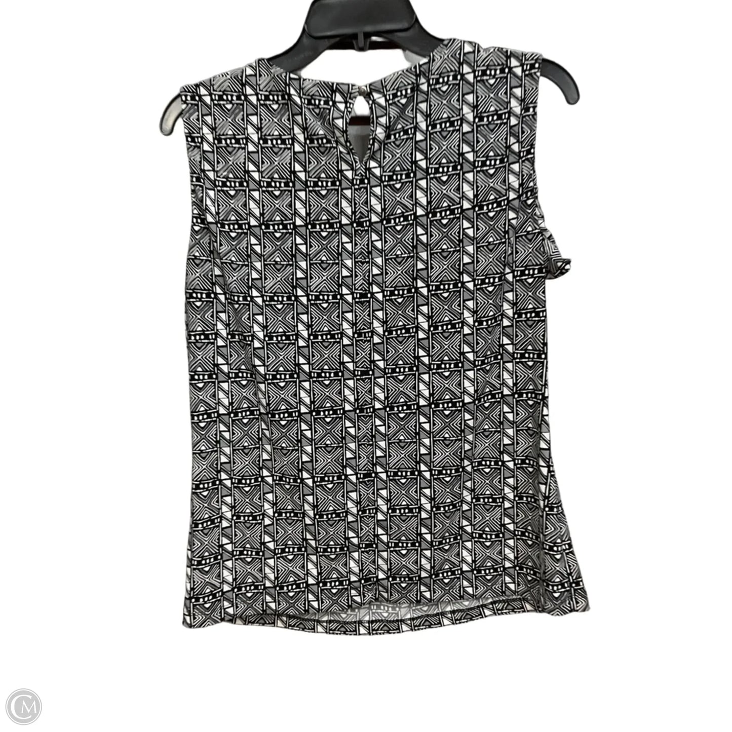 Top Sleeveless By Calvin Klein In Black & White, Size: L