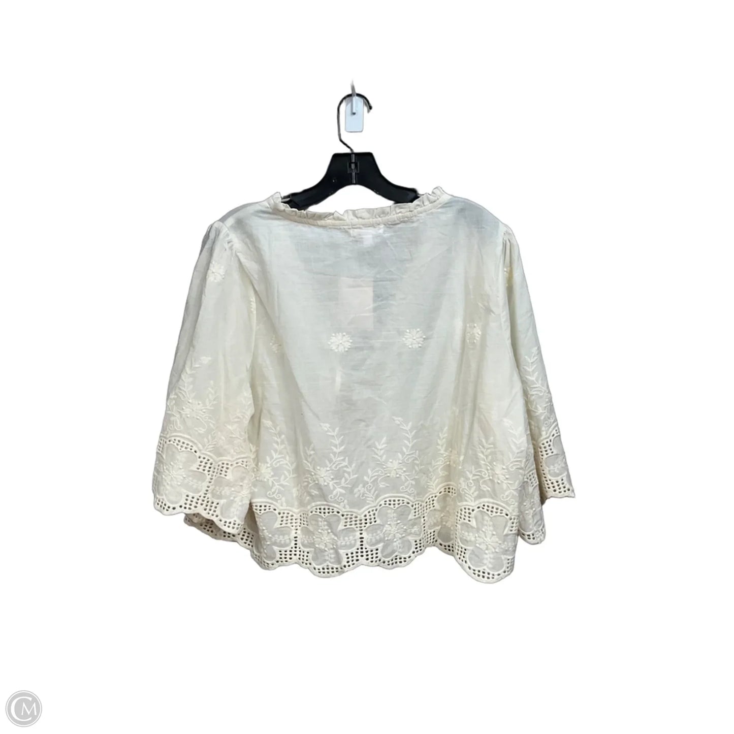 Top Short Sleeve By Anniewear In Cream, Size: Xl