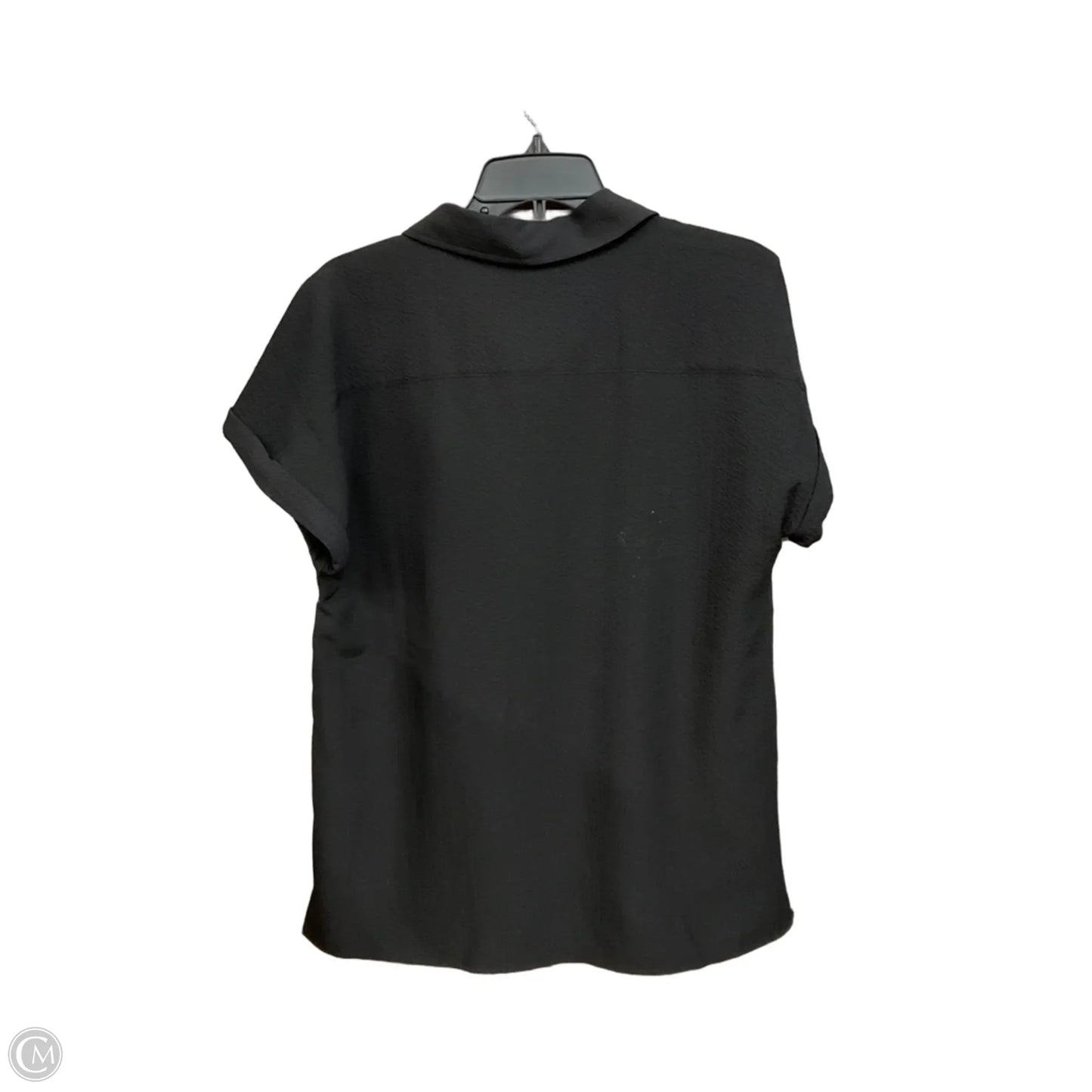 Blouse Short Sleeve By Calvin Klein In Black, Size: M