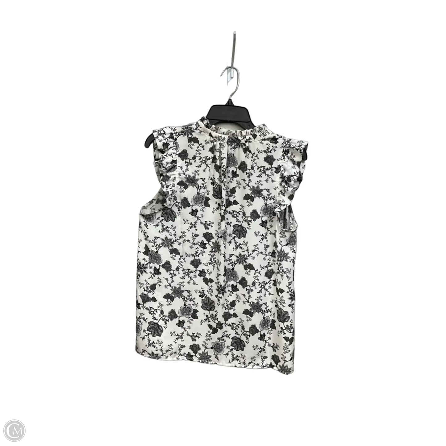 Blouse Sleeveless By Banana Republic In Black & White, Size: M