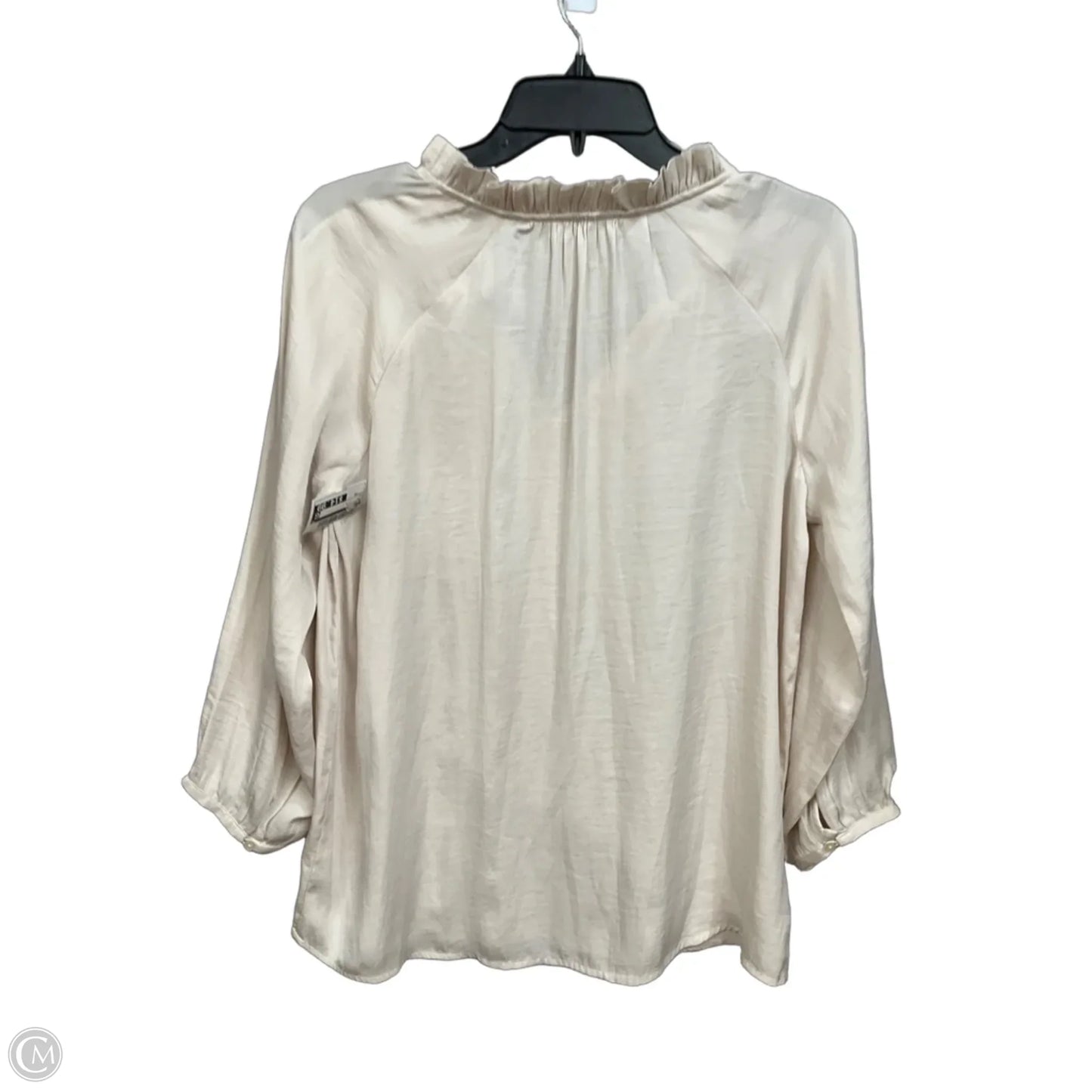 Blouse Long Sleeve By Loft In Tan, Size: Xs
