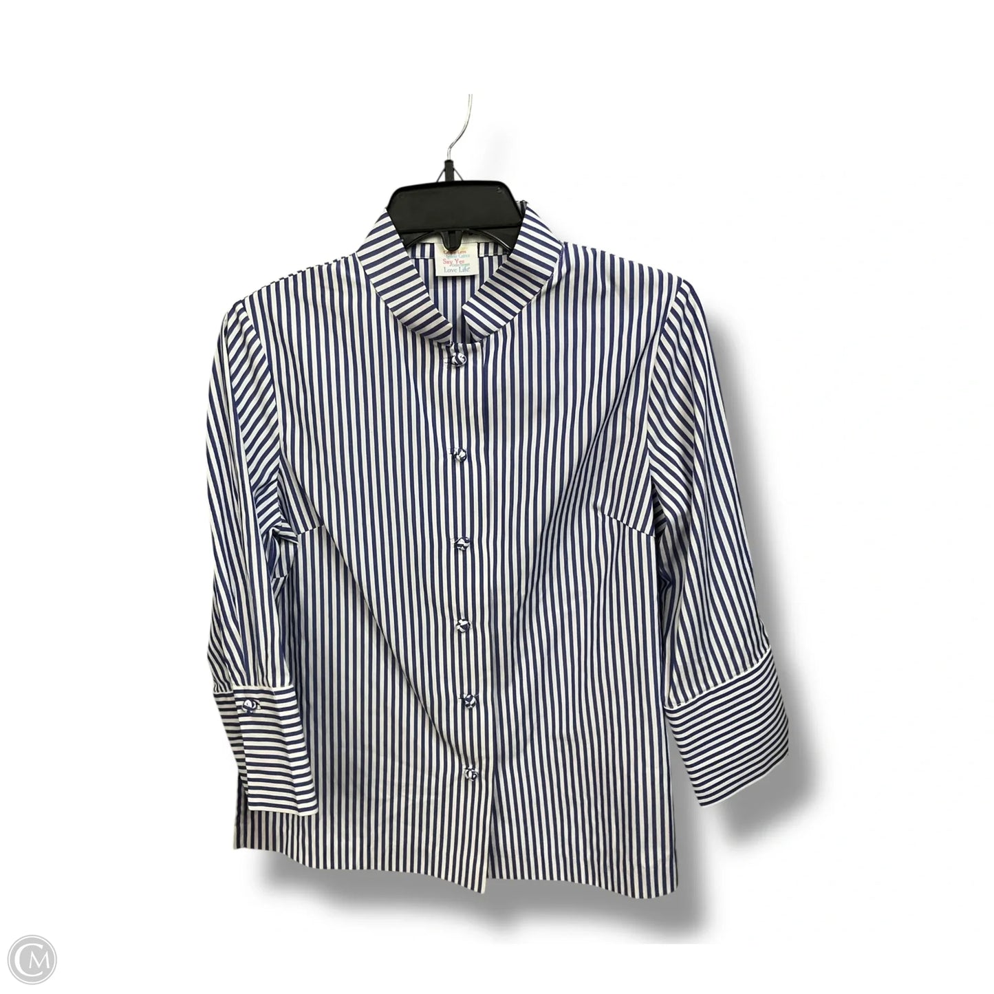 Blouse Long Sleeve By Gretchen Scott In Striped Pattern, Size: S