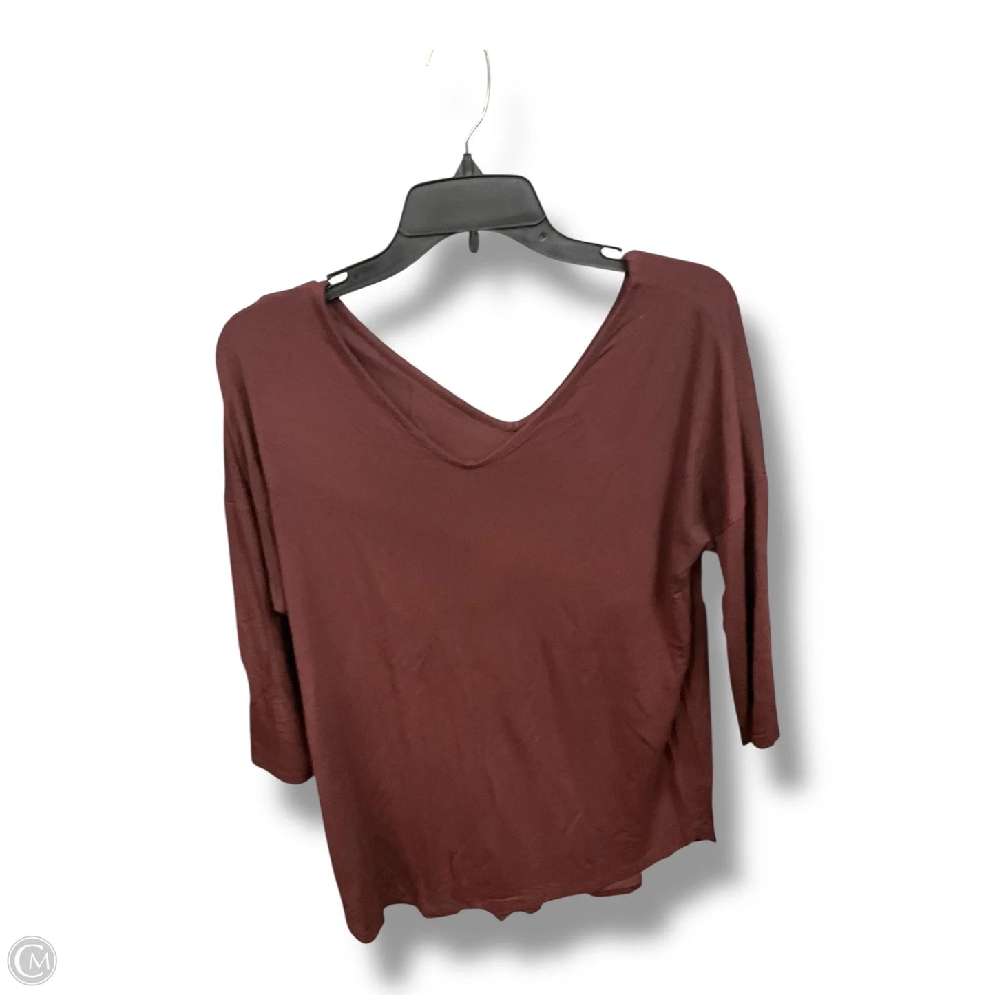 Top 3/4 Sleeve By Tahari In Maroon, Size: M