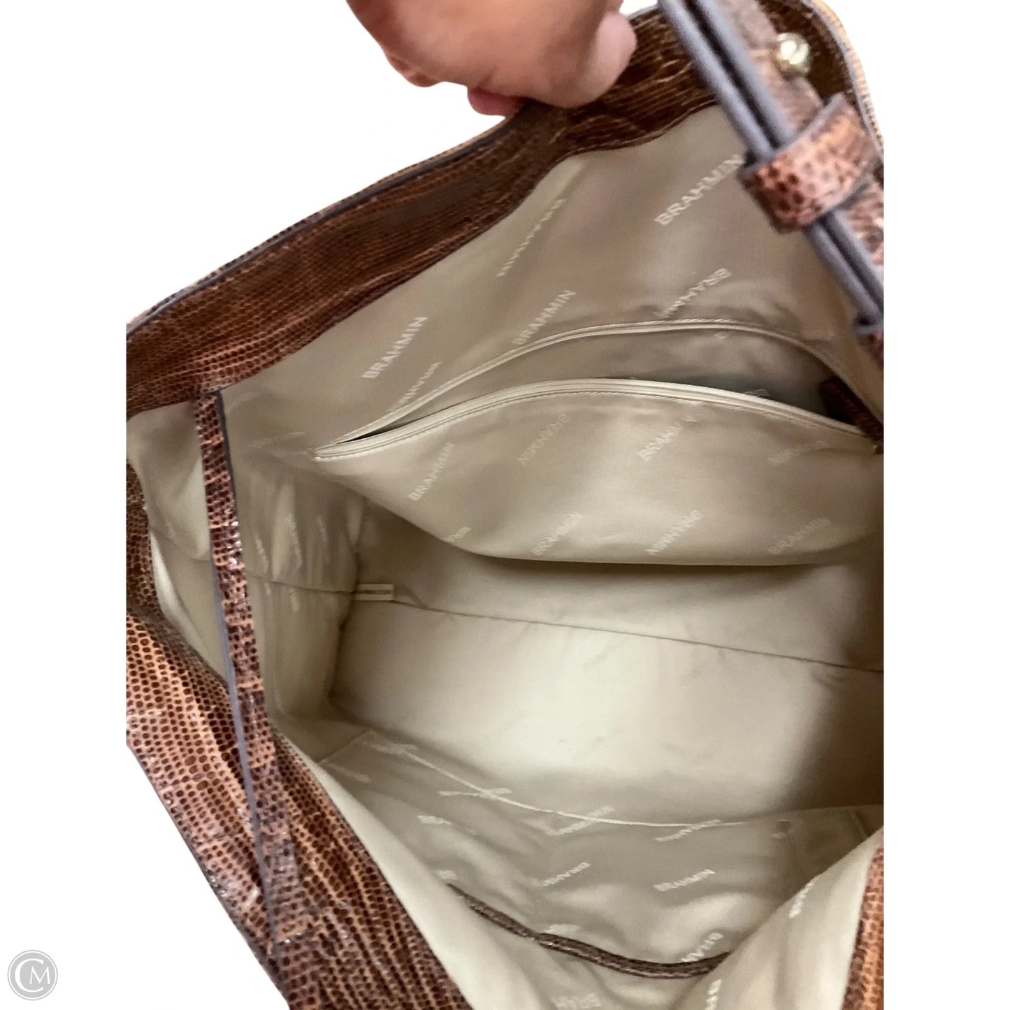 Handbag Designer By Brahmin, Size: Large