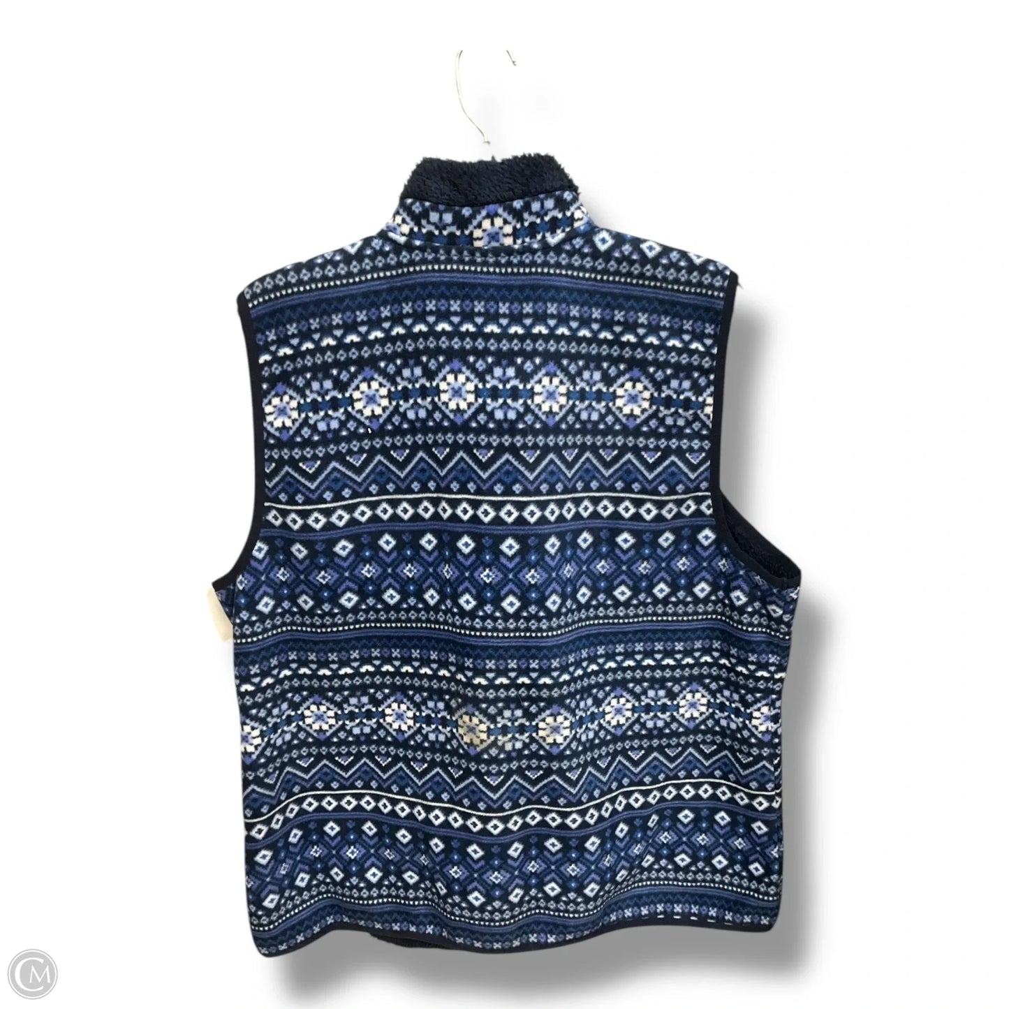 Vest Faux Fur & Sherpa By Karen Scott In Blue, Size: Xl