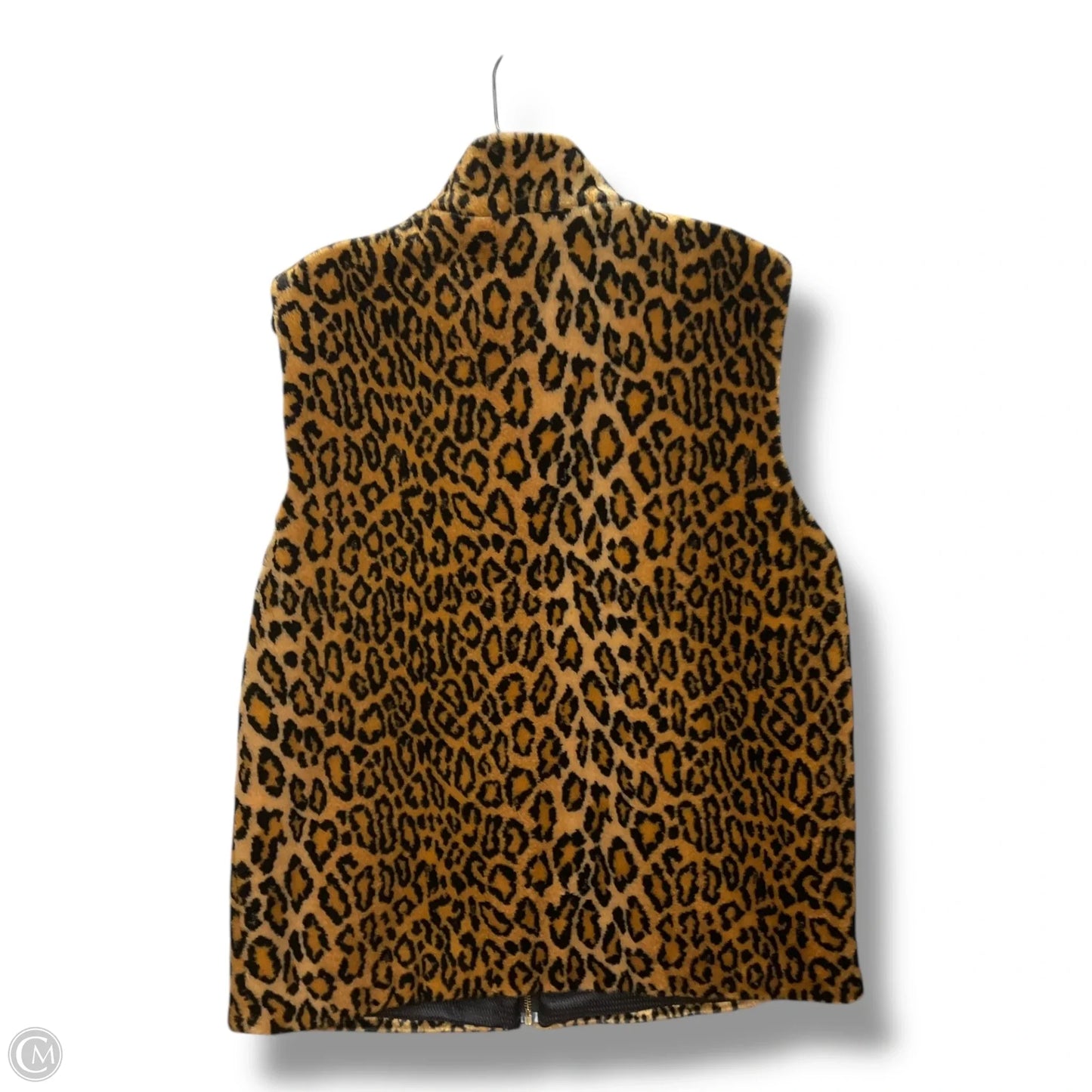Vest Faux Fur & Sherpa By Clothes Mentor In Animal Print, Size: M