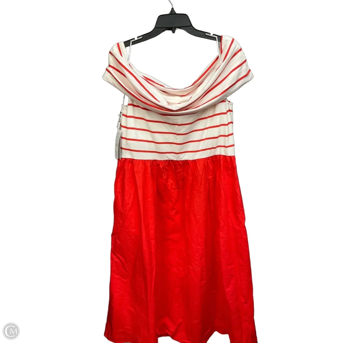 Dress Casual Maxi By Lands End In Red & White, Size: Xl