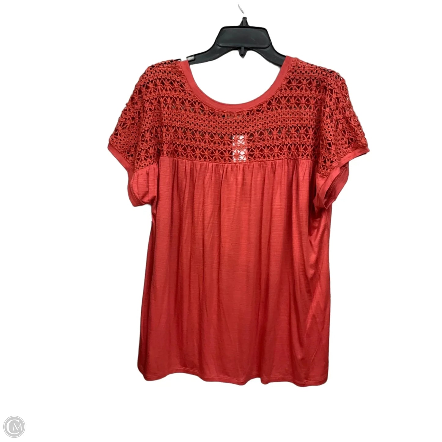 Top Short Sleeve By Lane Bryant In Red, Size: 1x