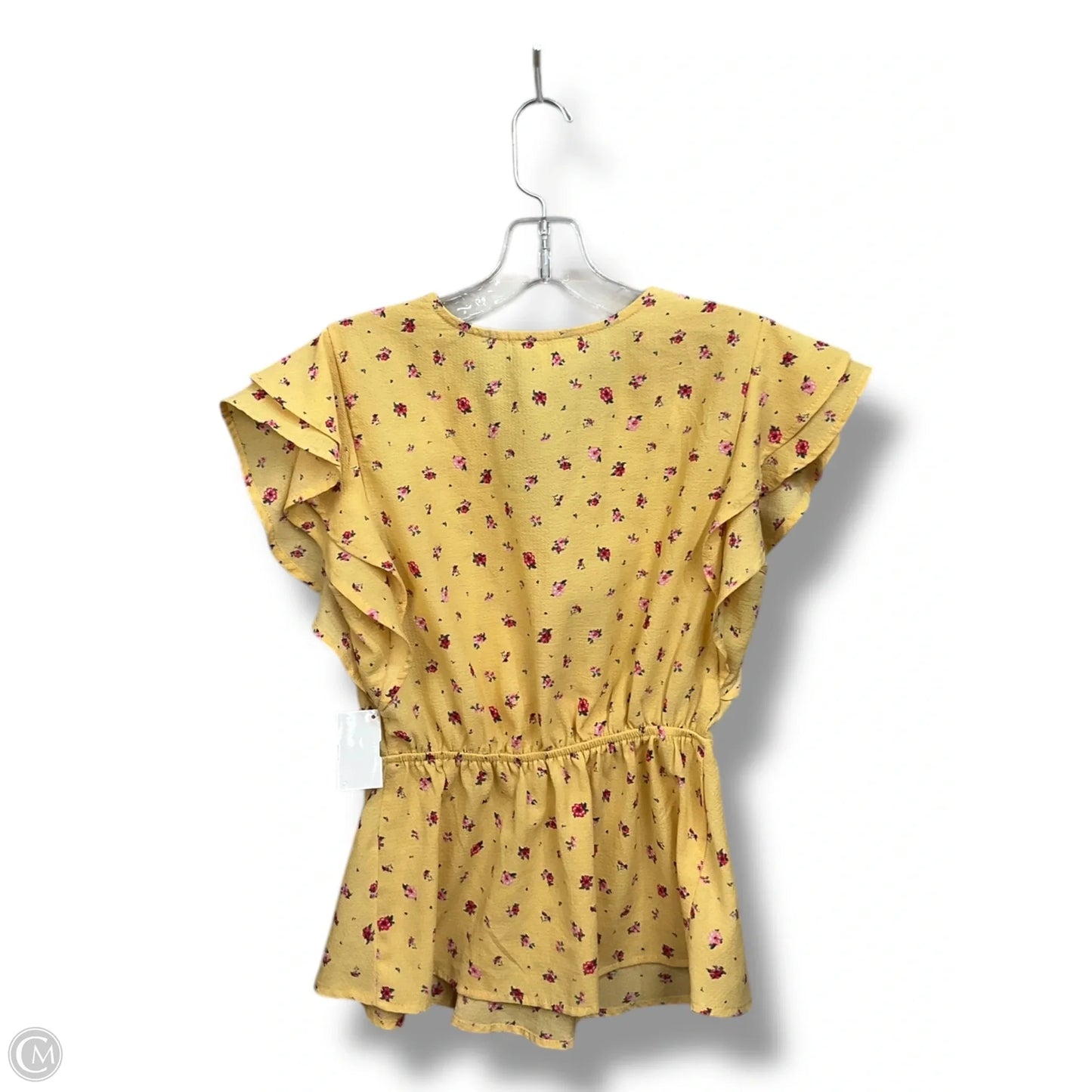 Top Short Sleeve By Monteau In Yellow, Size: S