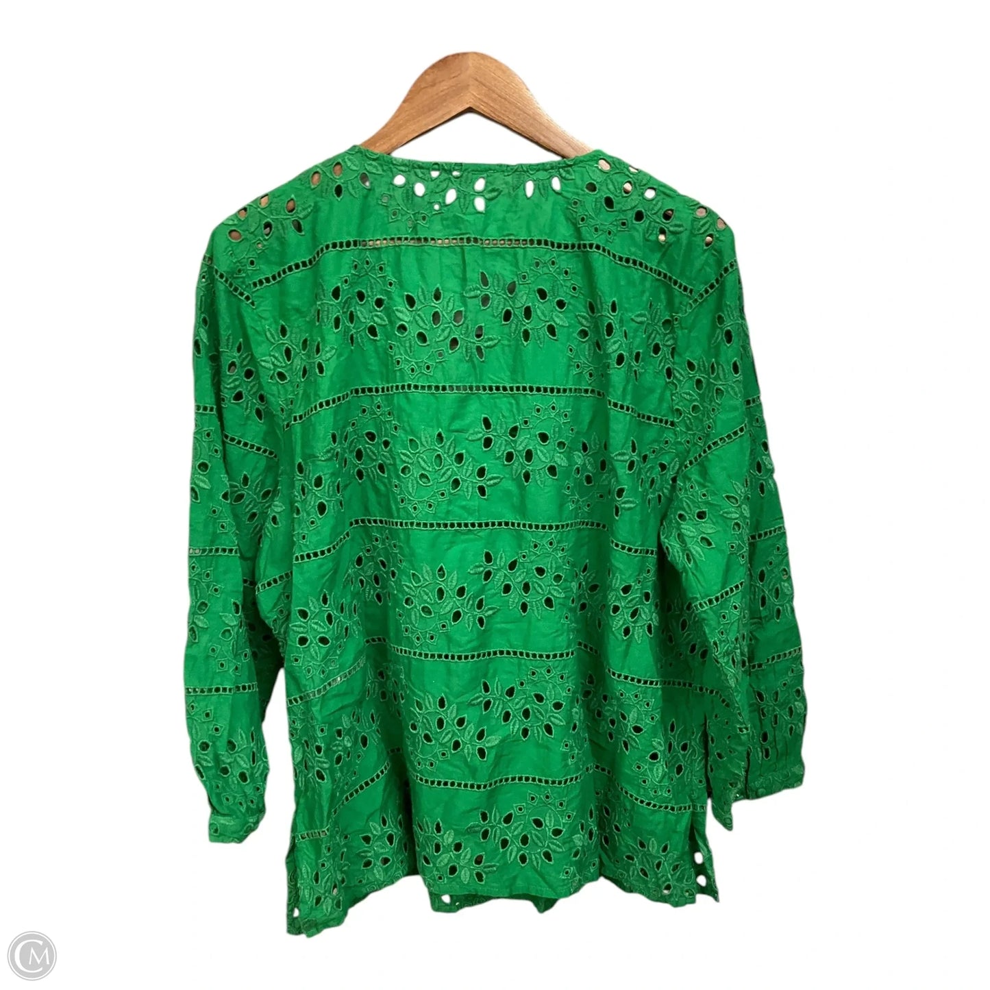 Blouse 3/4 Sleeve By Chicos In Green, Size: 4x
