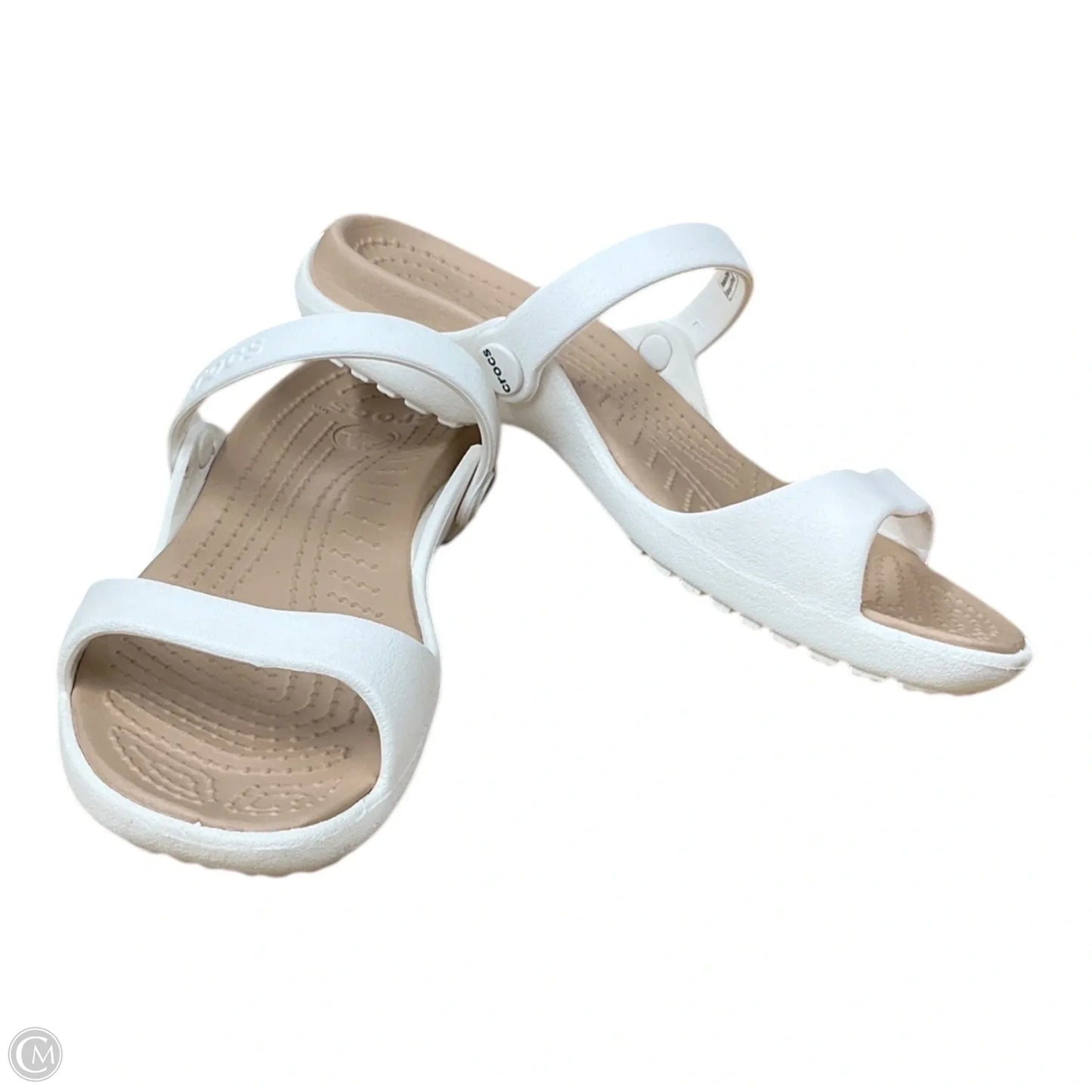Sandals Flats By Crocs In White, Size: 8