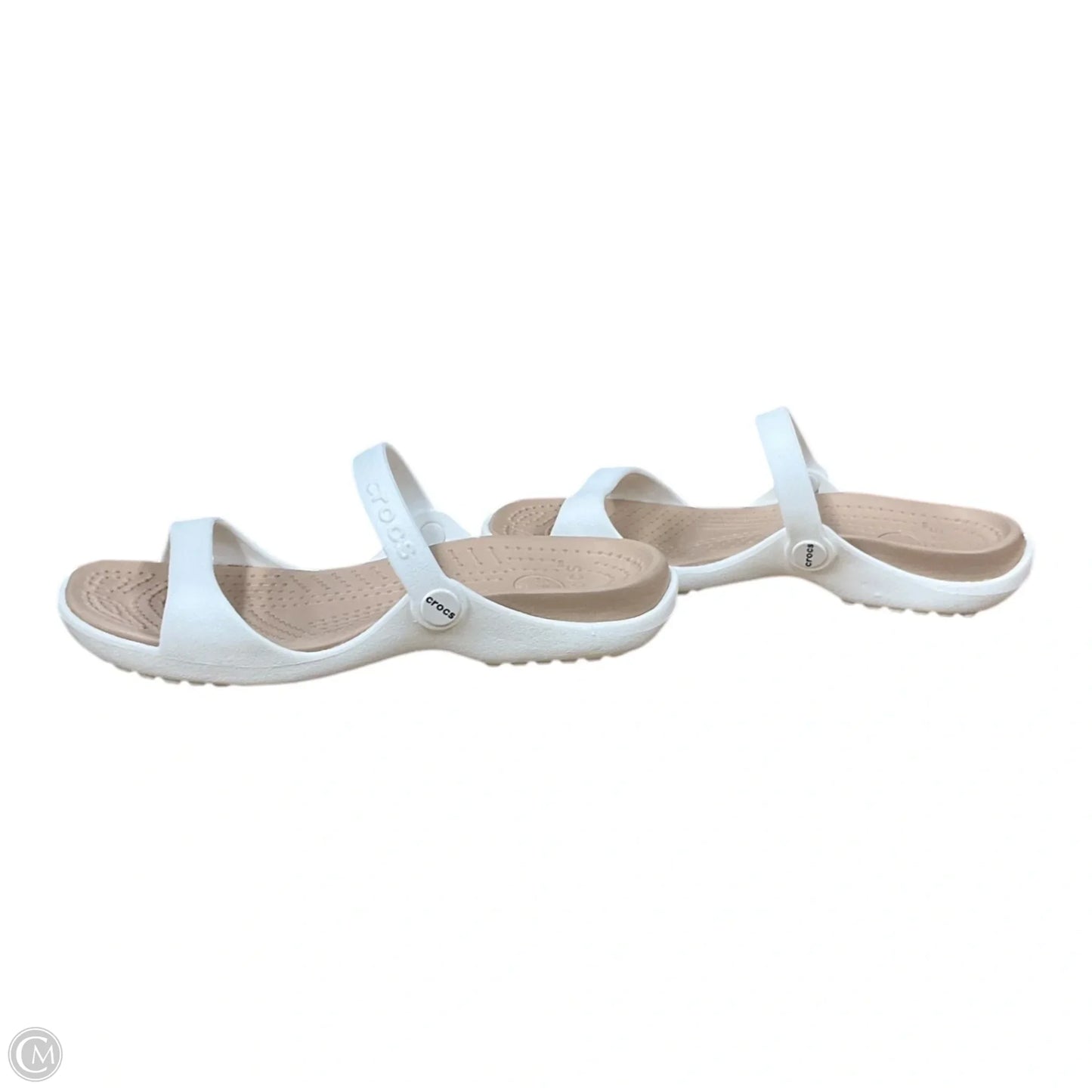Sandals Flats By Crocs In White, Size: 8