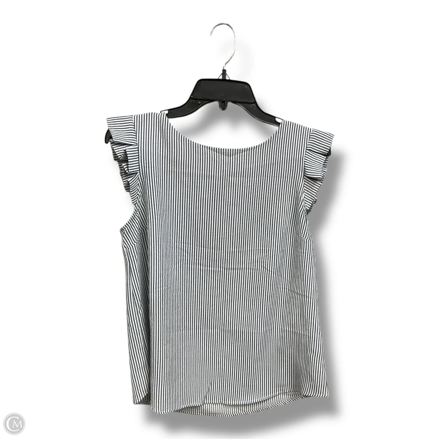 Top Sleeveless By Monteau In Blue & White, Size: M