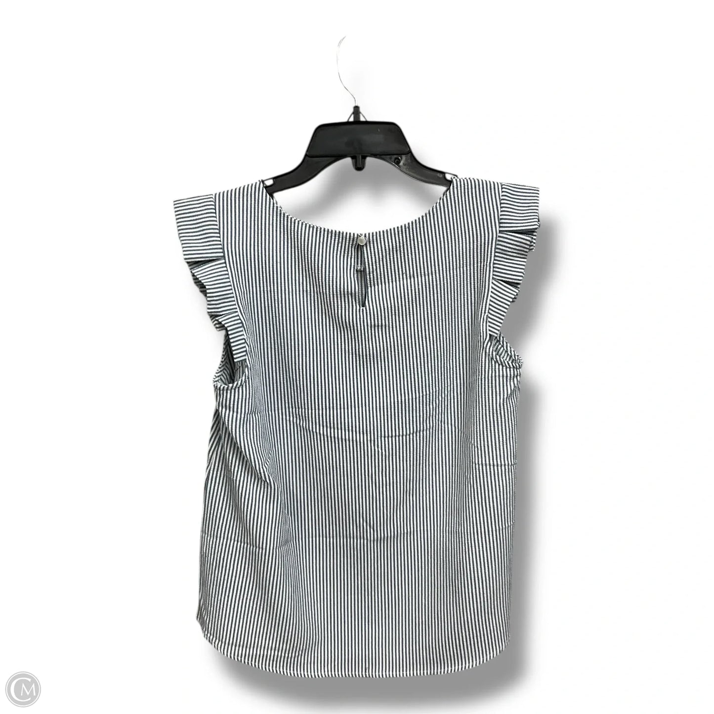 Top Sleeveless By Monteau In Blue & White, Size: M