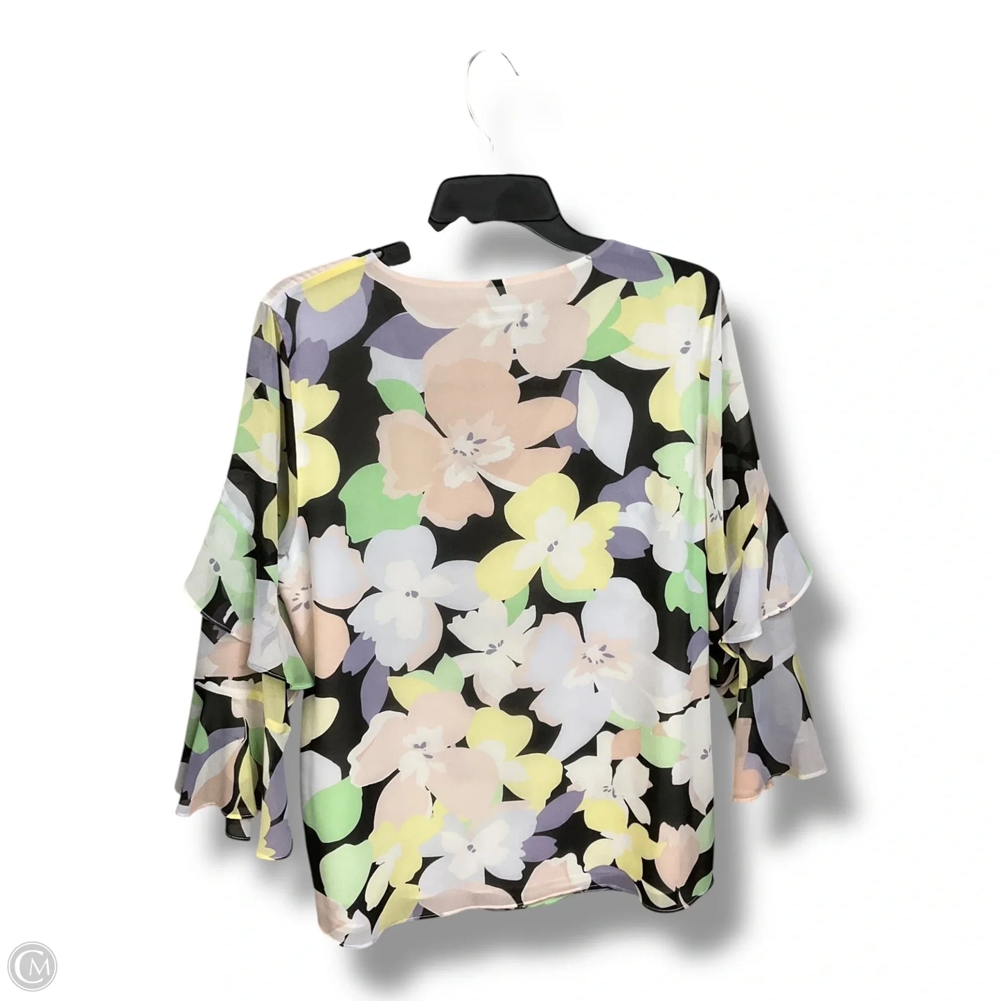 Top 3/4 Sleeve By Calvin Klein In Multi-colored, Size: 0