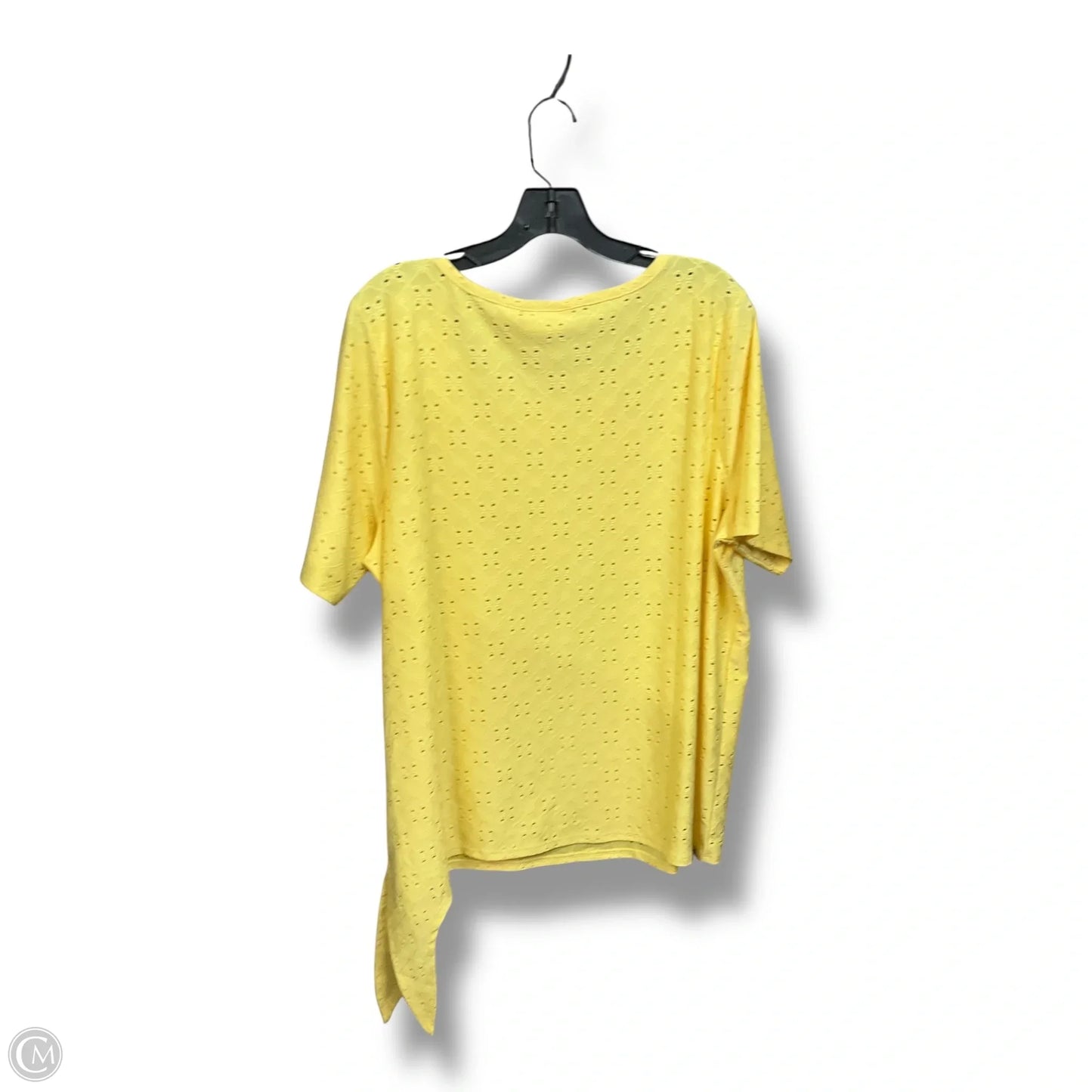 Top Short Sleeve By Belle By Kim Gravel In Yellow, Size: Xl