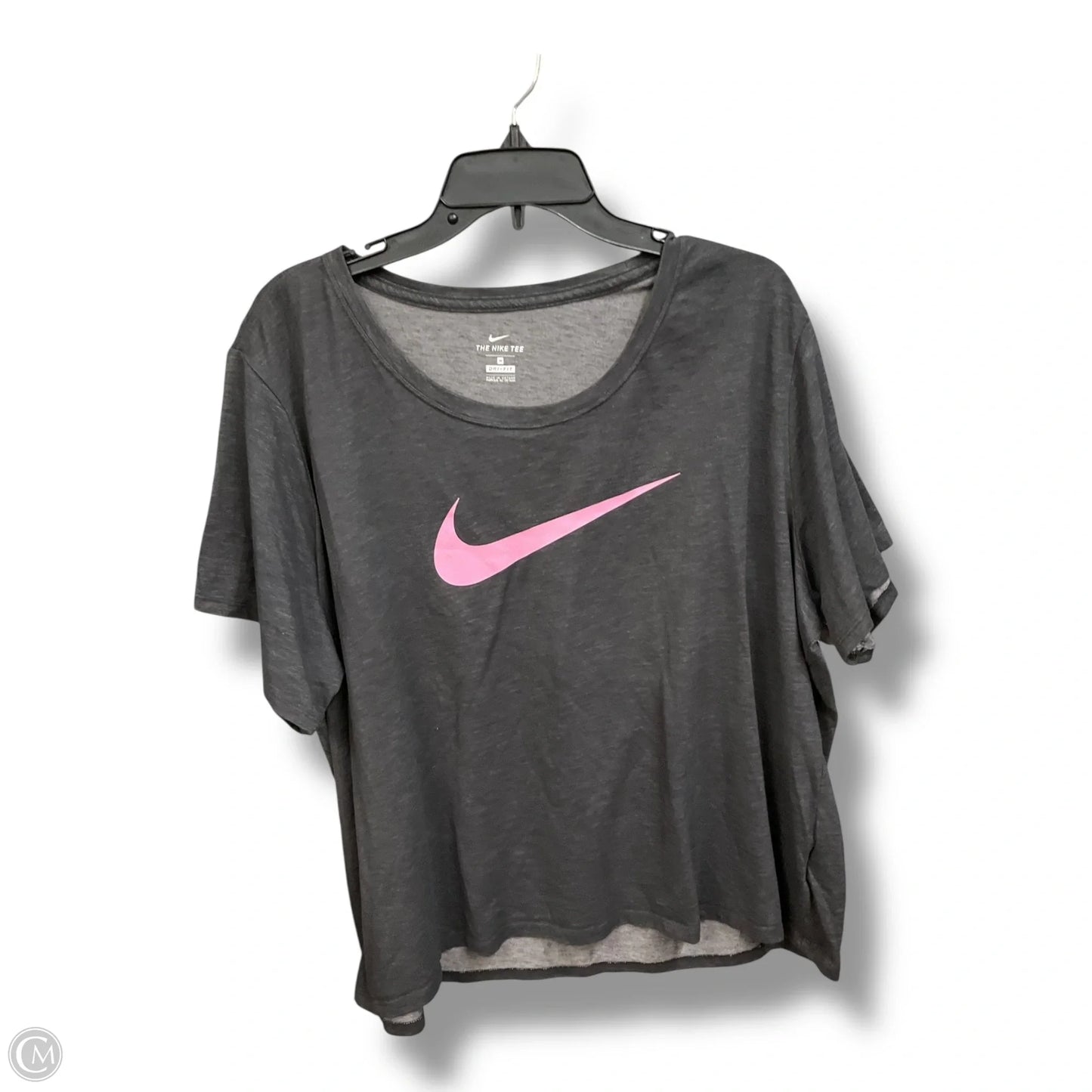 Athletic Top Short Sleeve By Nike Apparel In Grey, Size: 3x