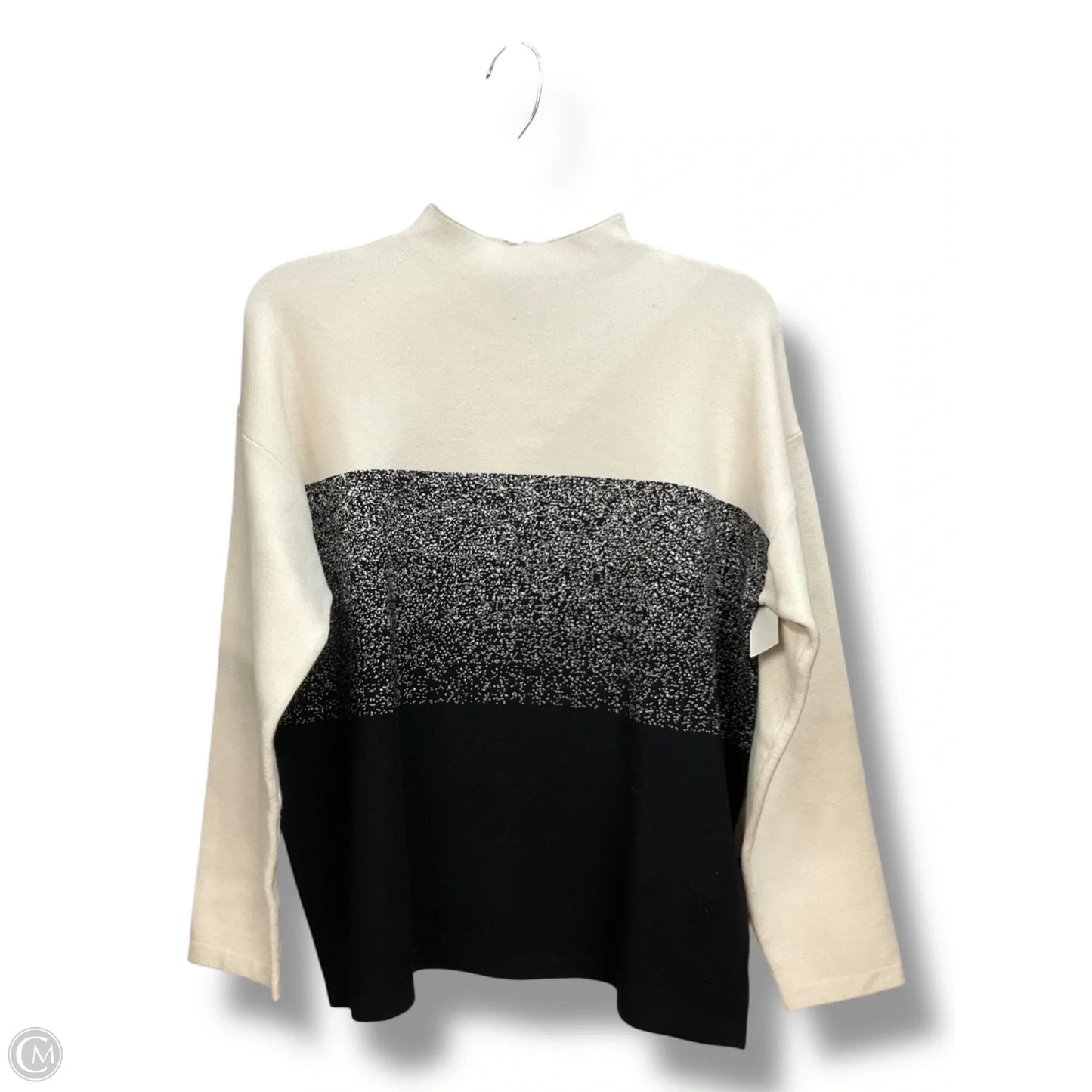 Top Long Sleeve By Anne Klein In Black & White, Size: M
