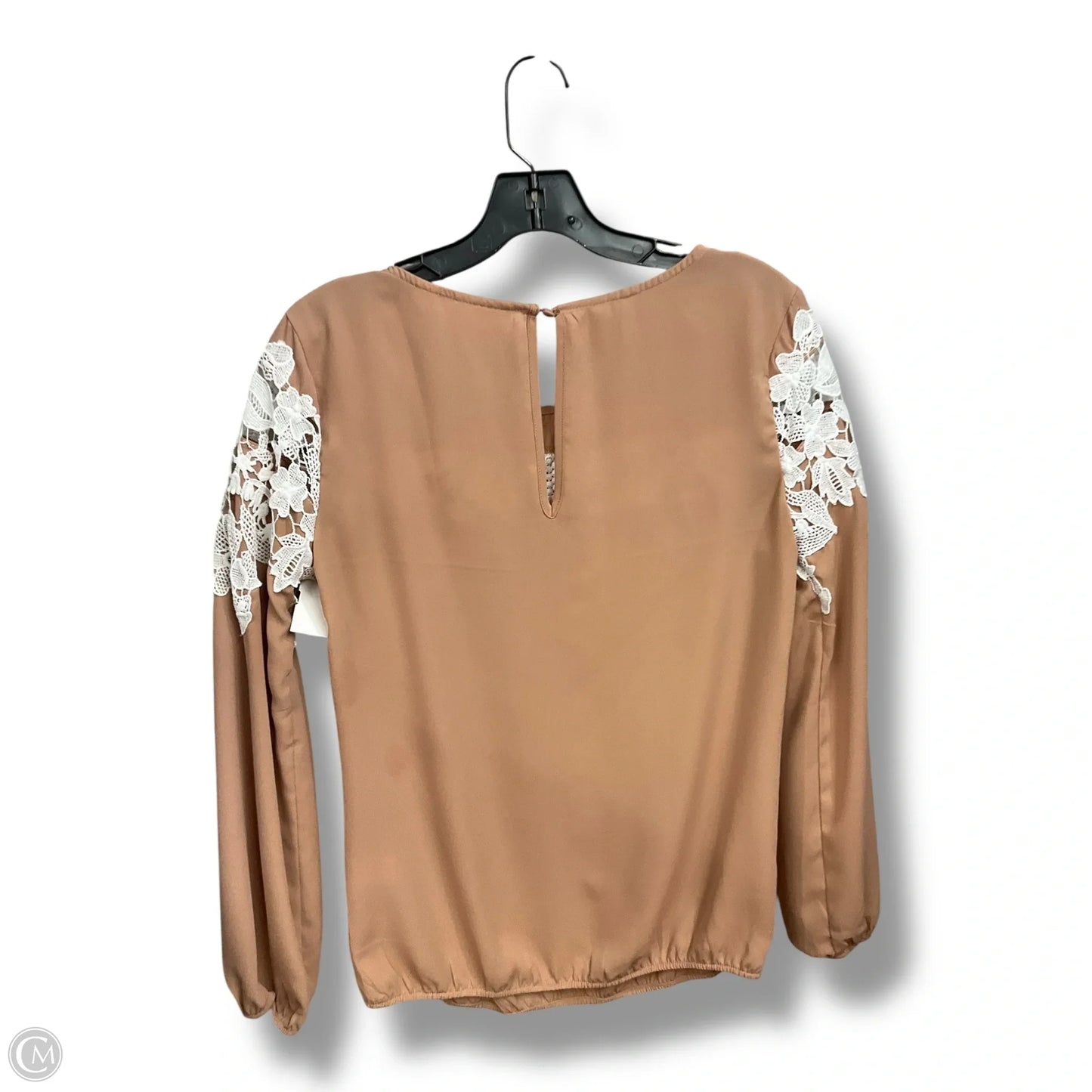 Blouse Long Sleeve By New York And Co In Tan, Size: Xs