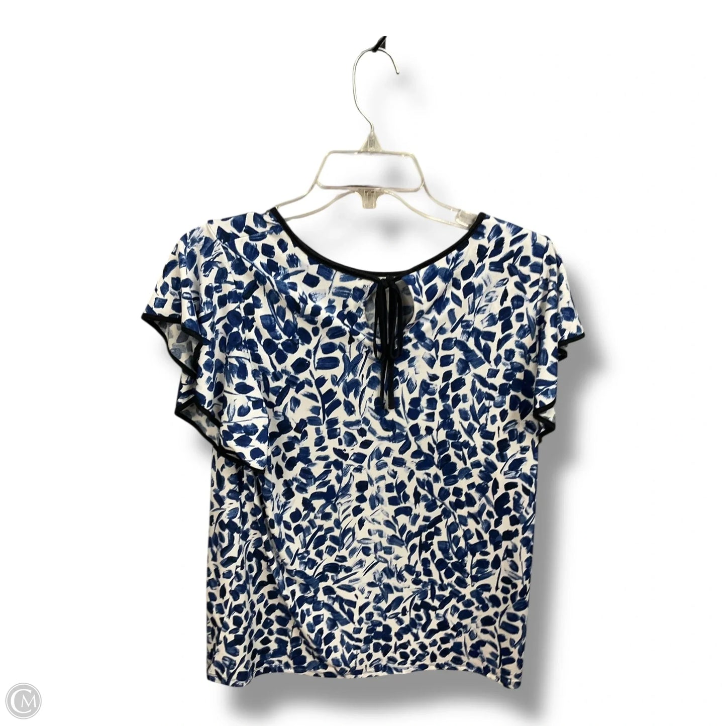 Top Short Sleeve By Limited In Blue & White, Size: M