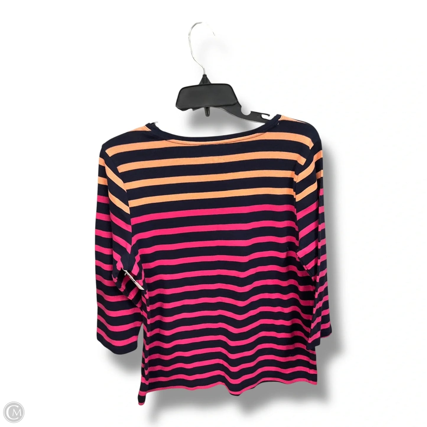 Top 3/4 Sleeve By Croft And Barrow In Striped Pattern, Size: Xl