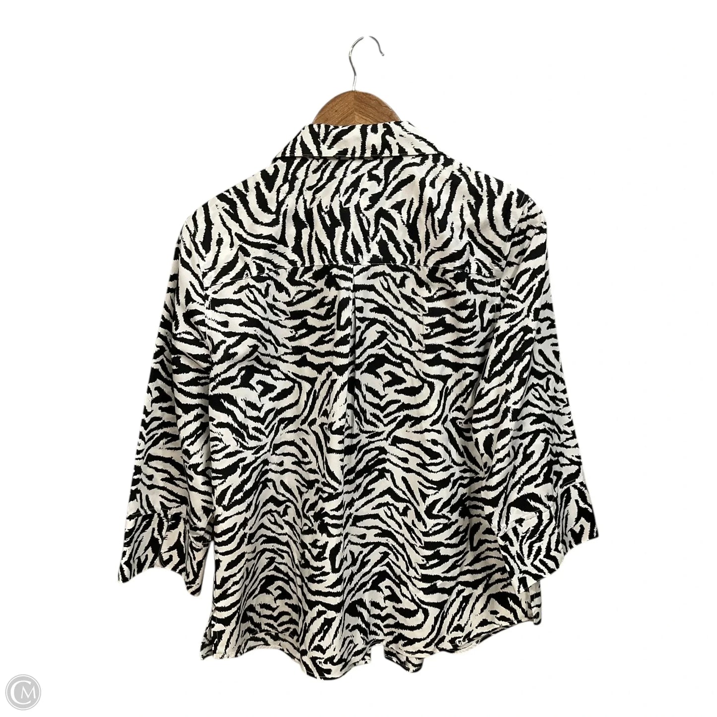 Blouse Long Sleeve By Chicos In Black & White, Size: 2x