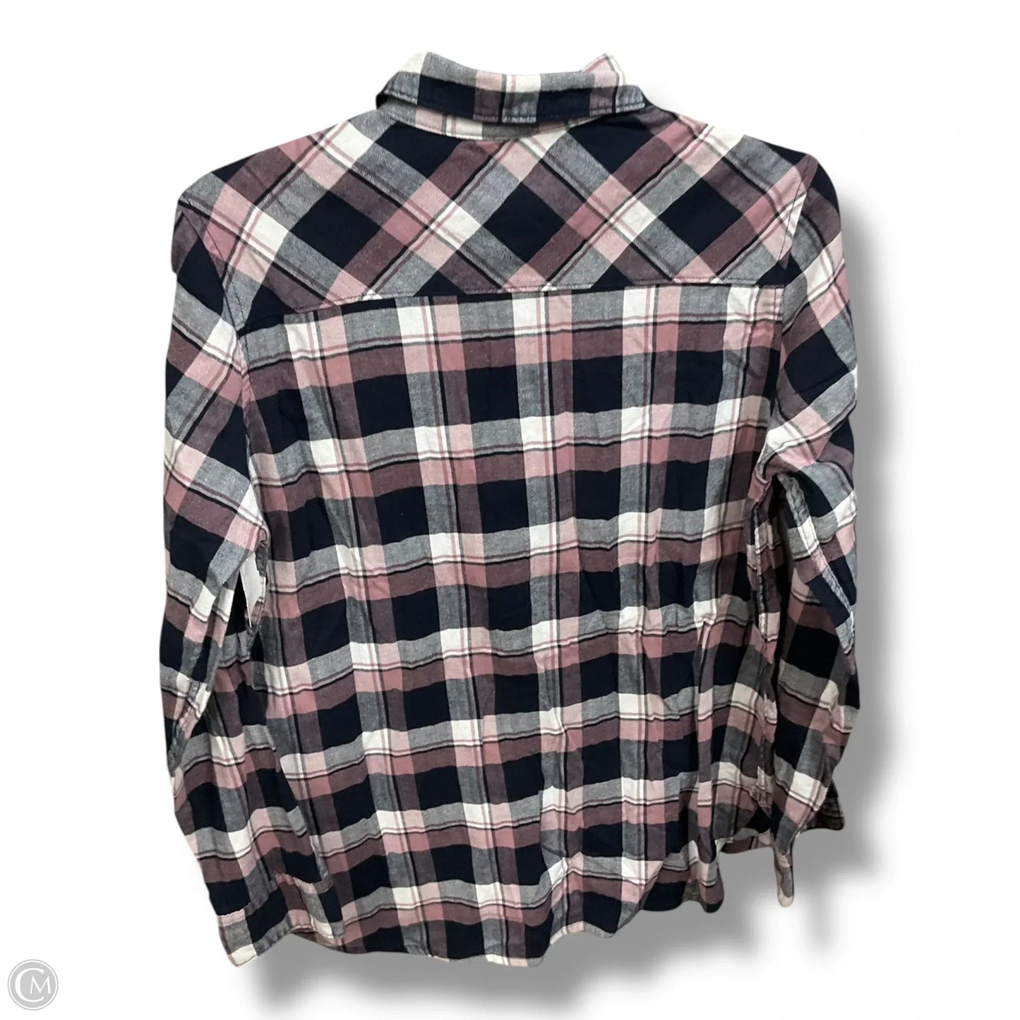 Blouse Long Sleeve By Orvis In Checkered Pattern, Size: M